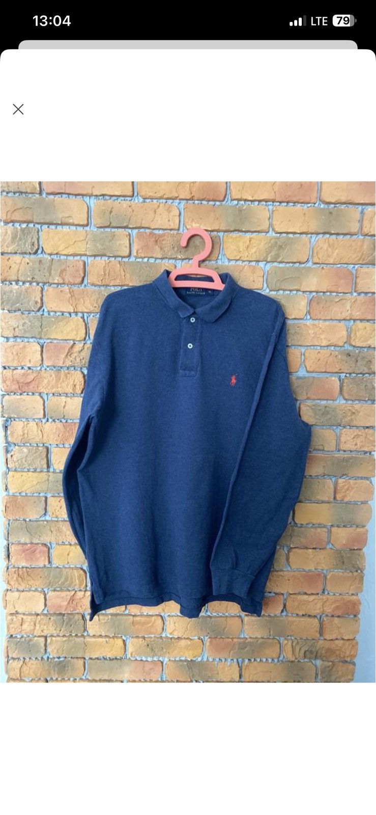 Polo Ralph Lauren Polo Ralph Lauren Navy Long Sleeve Polo Shirt Size US XL / EU 56 / 4 - 1 Thumbnail