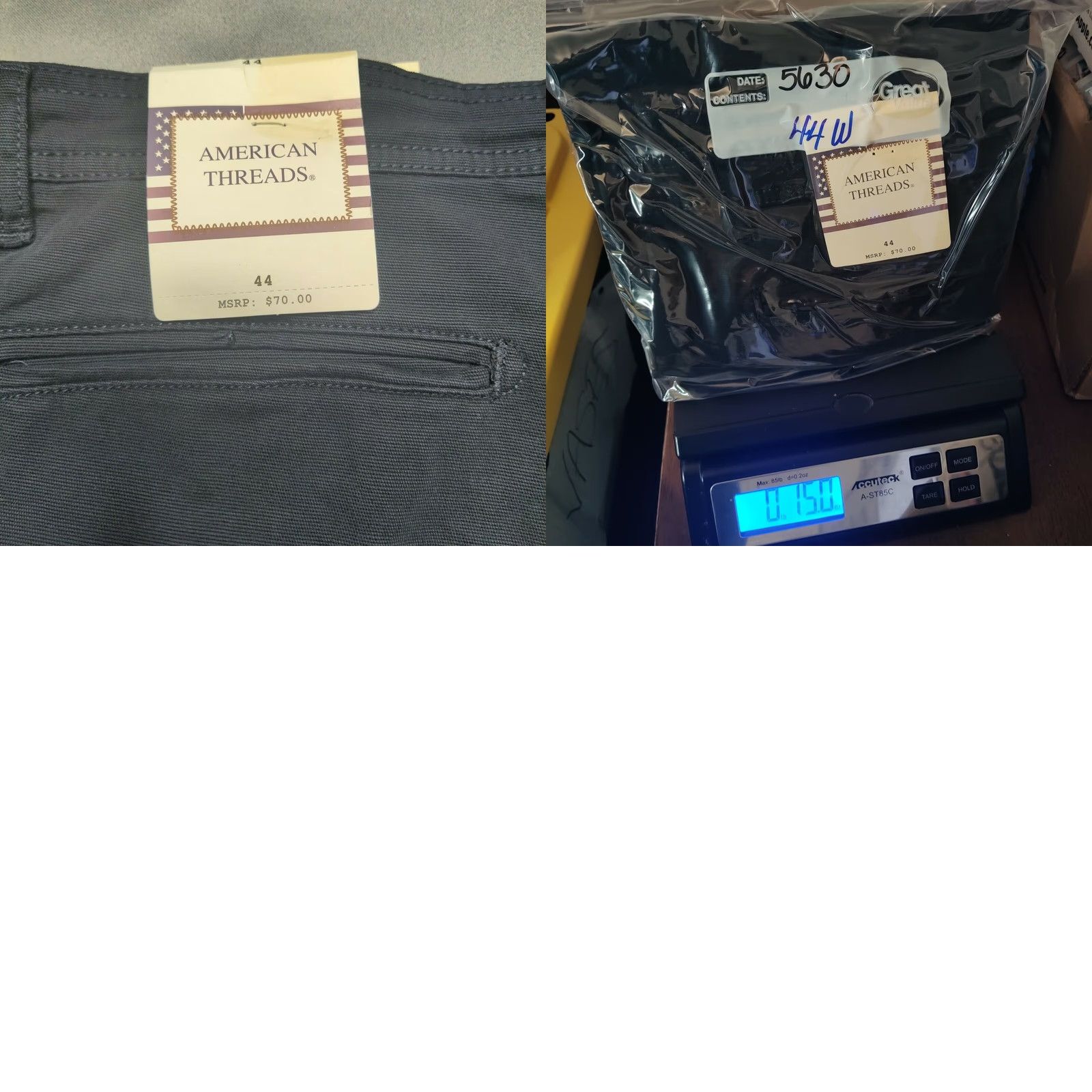 Vintage American Threads Men Shorts 44 Black Garment Dye Cotton Stretch 9" NEW Size US 44 / EU 60 - 8 Thumbnail