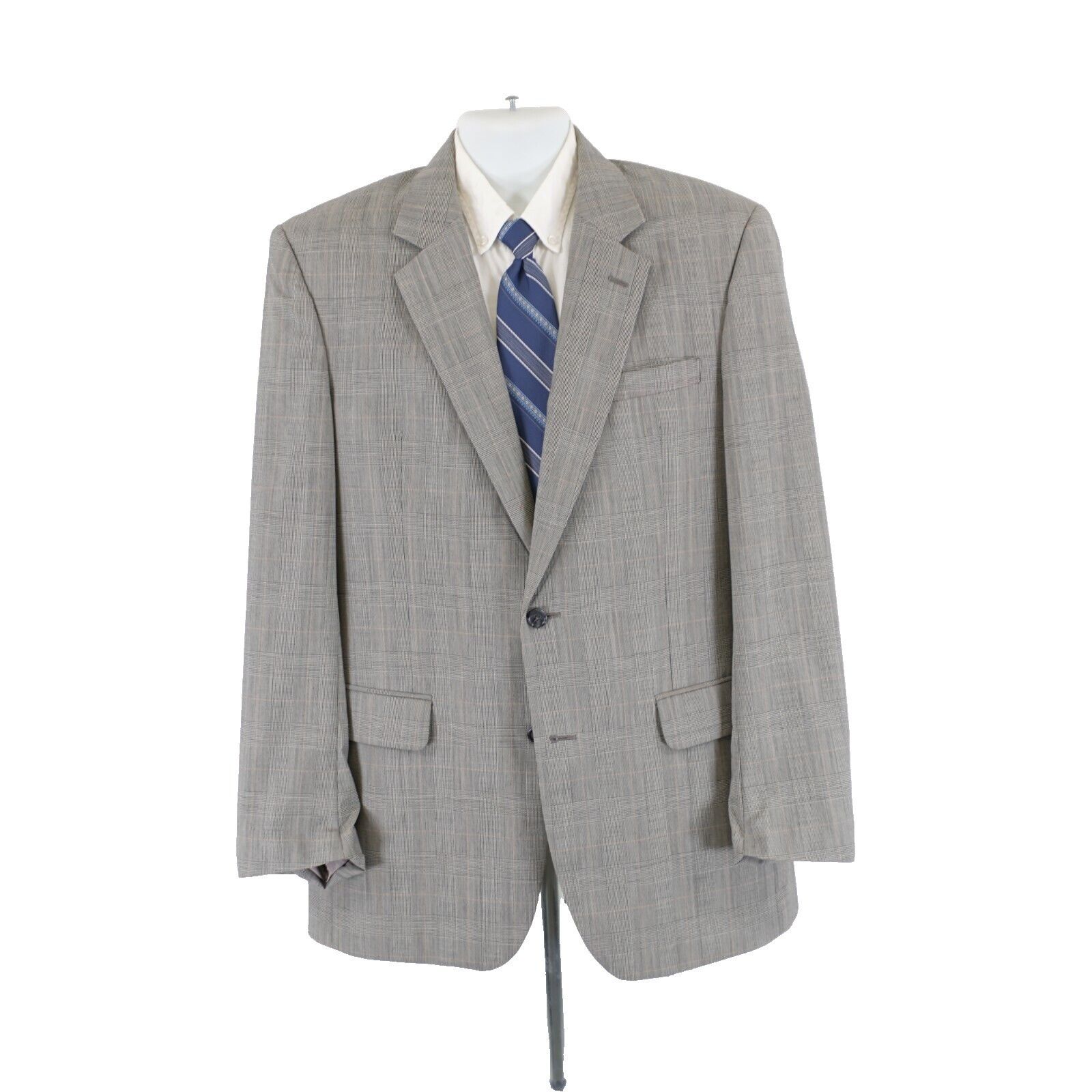 Jos. A. Bank Jos A Bank Wool Cream Black Plaid W/ Orange Windowpane Sport Size 42L - 4 Thumbnail