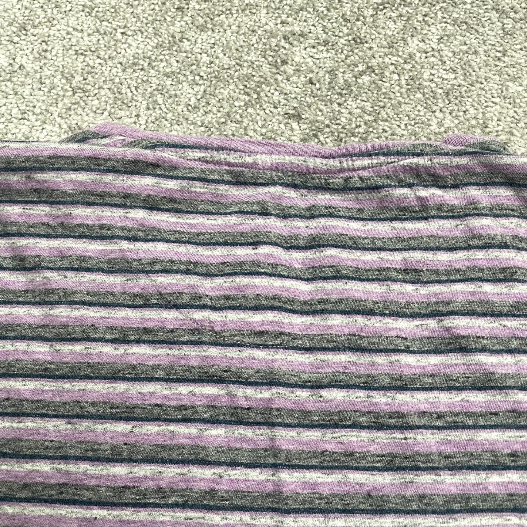 Vintage Black Brown 1826 T-Shirt Mens Medium Purple Gray Stripe V-Neck Cotton Casual Tee Size US M / EU 48-50 / 2 - 3 Thumbnail