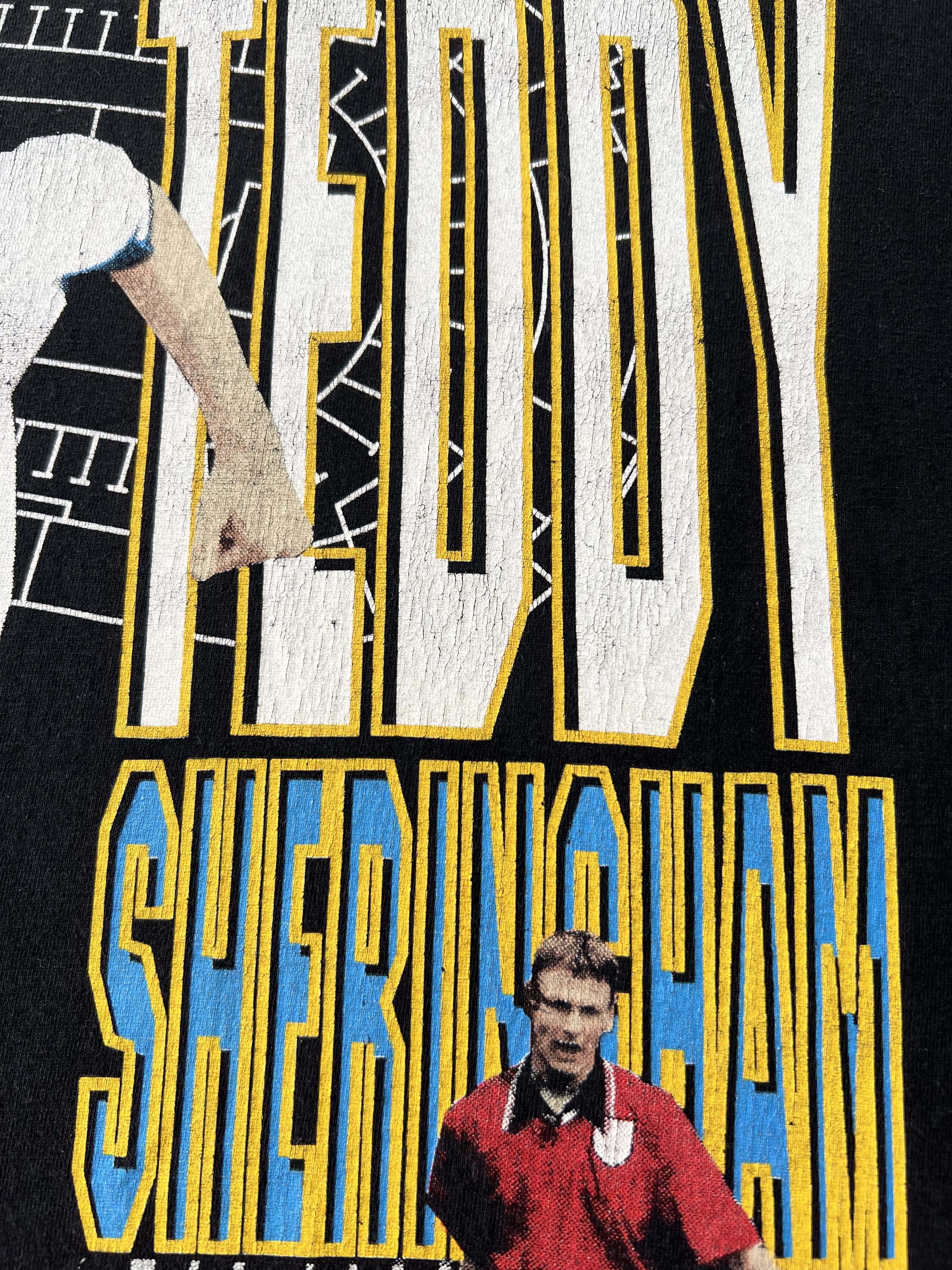 Vintage Vintage 90s Teddy Sheringham Tottenham Soccer Black T-shirt Size US XL / EU 56 / 4 - 7 Thumbnail