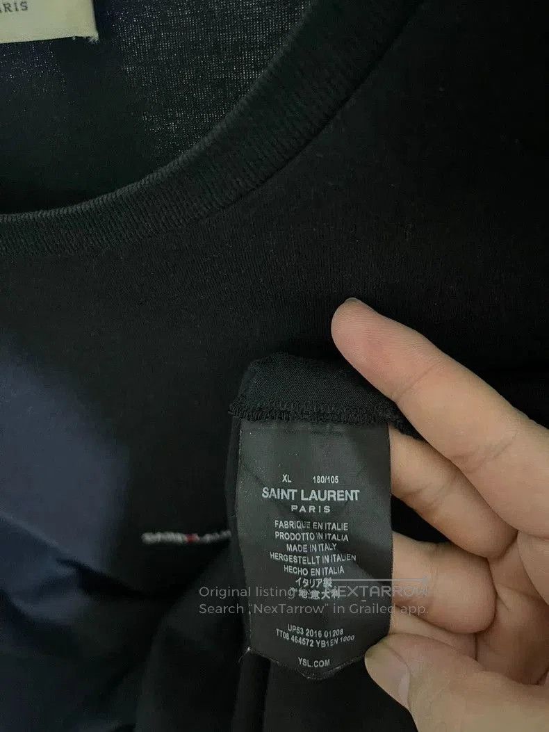 Saint Laurent Paris Saint Laurent Black Letter Distressed Tee. Size US XL / EU 56 / 4 - 6 Thumbnail