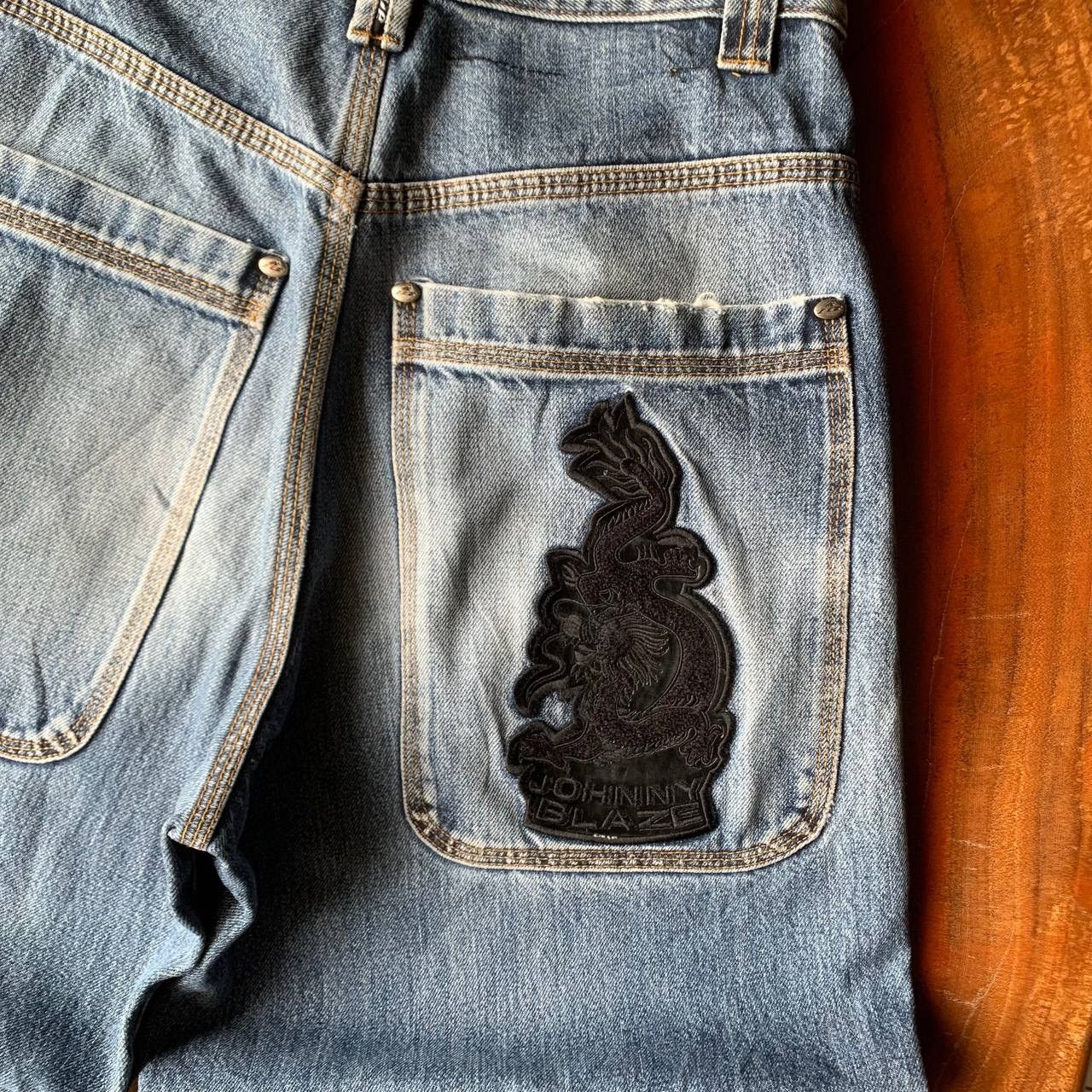Wu-Tang Clan Vintage Y2K Johnny Blaze Ghost Rider Baggy Blue Denim Pants Size US 30 / EU 46 - 5 Thumbnail