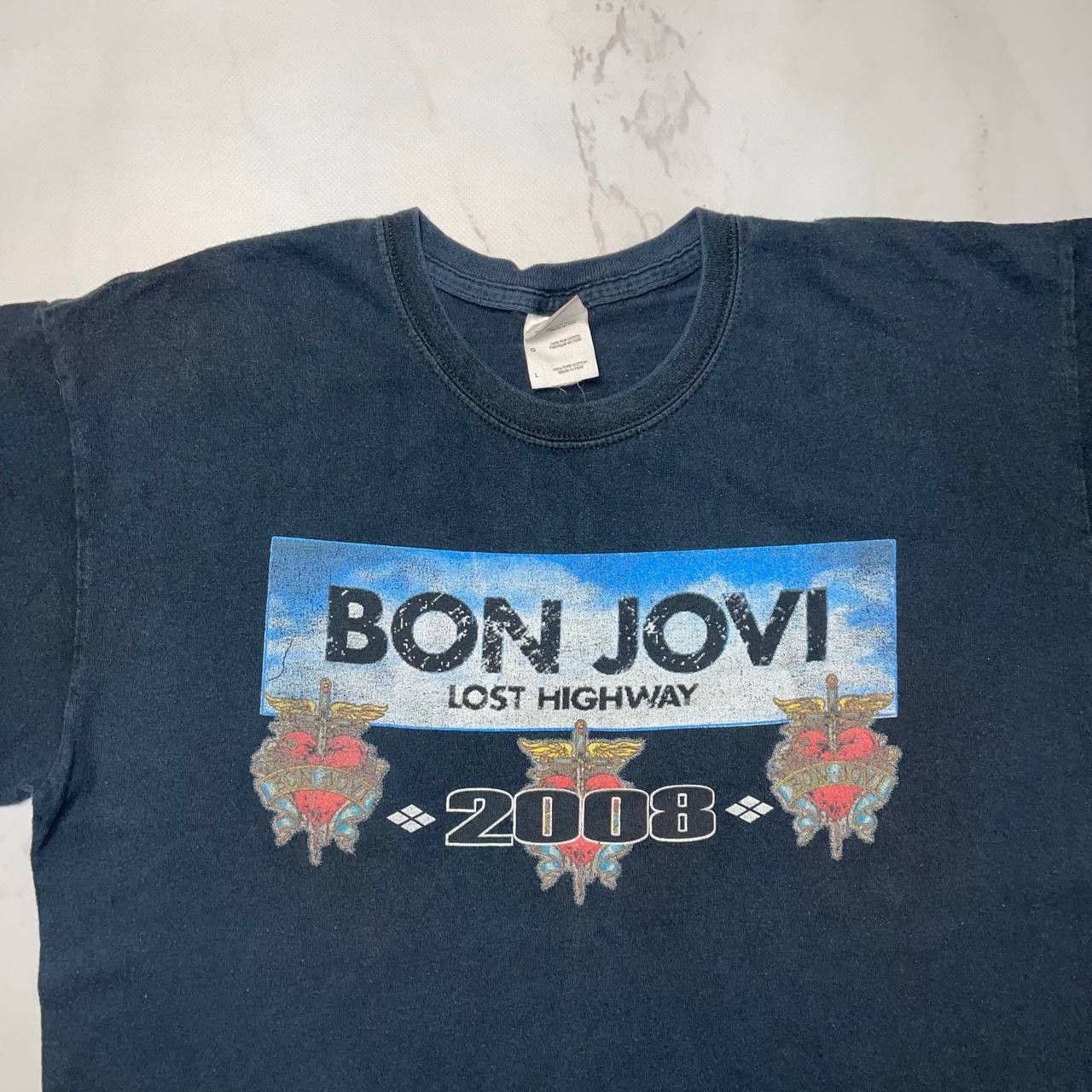 Gildan BON JOVI The Lost Highway Tour 2008 Size L Overseas Tour EUC Size US L / EU 52-54 / 3 - 5 Thumbnail