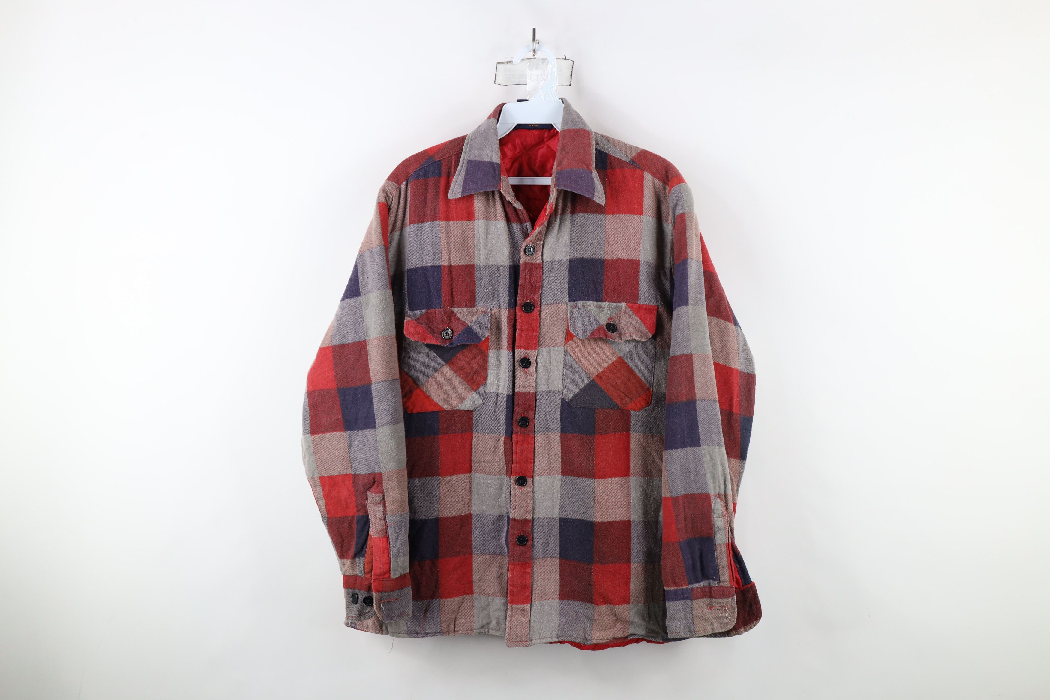 Vintage Vintage 90s Streetwear Quilted Flannel Shirt Jacket Plaid Size US M / EU 48-50 / 2 - 1 Thumbnail
