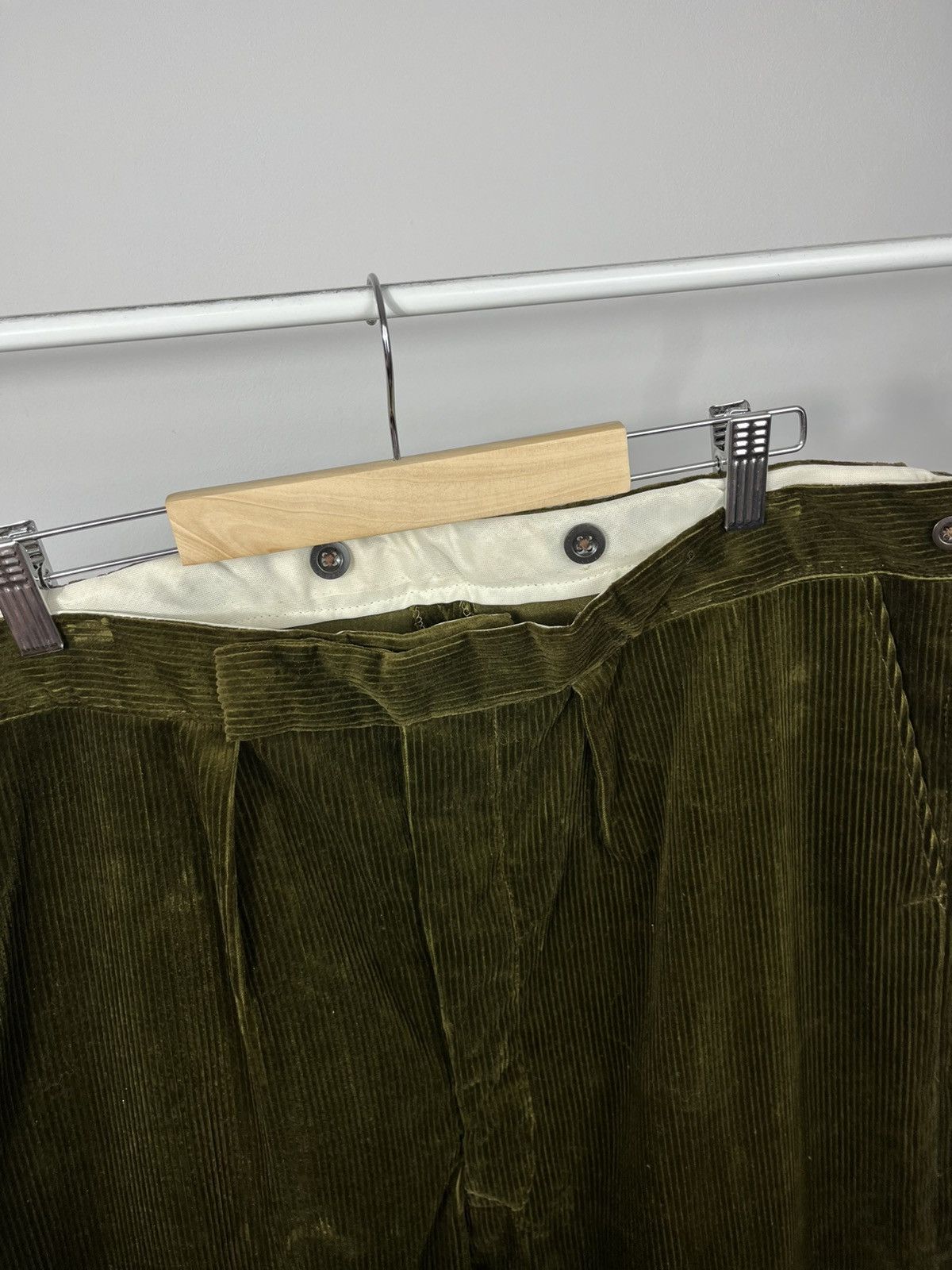 Other Vintage Corduroy Pants Olive Green Low Rise Mens Casual Size US 38 / EU 54 - 4 Thumbnail