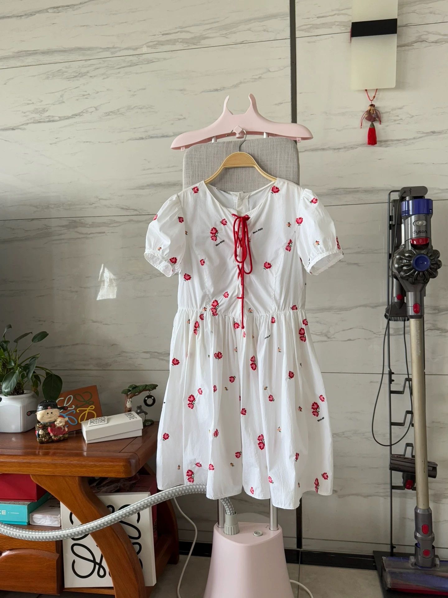 Miu Miu Miu Miu Red Adjustable Rope Logo Dress 42 Worn Once Size M / US 6-8 / IT 42-44 - 1 Thumbnail