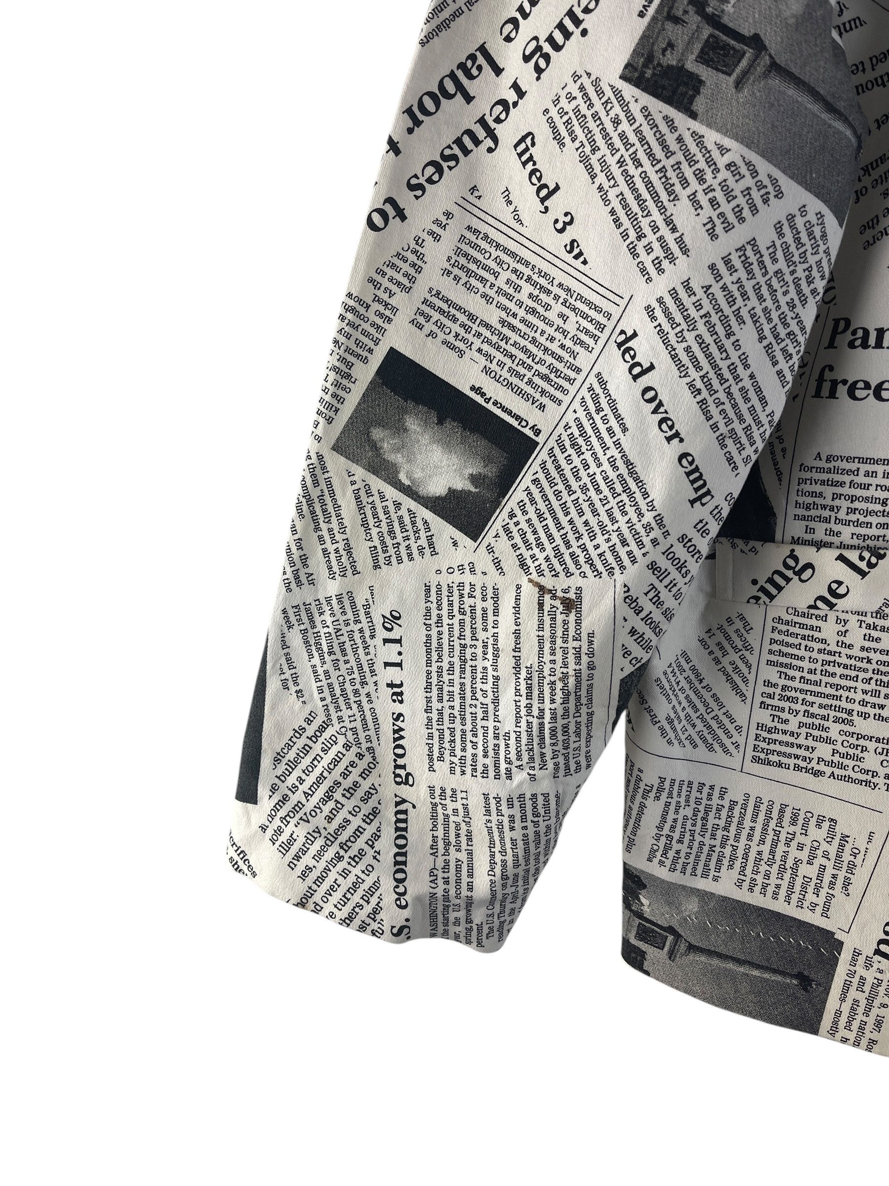 Japanese Brand Vintage Japanese Newspaper Print Collage Jacket Size US M / EU 48-50 / 2 - 12 Thumbnail