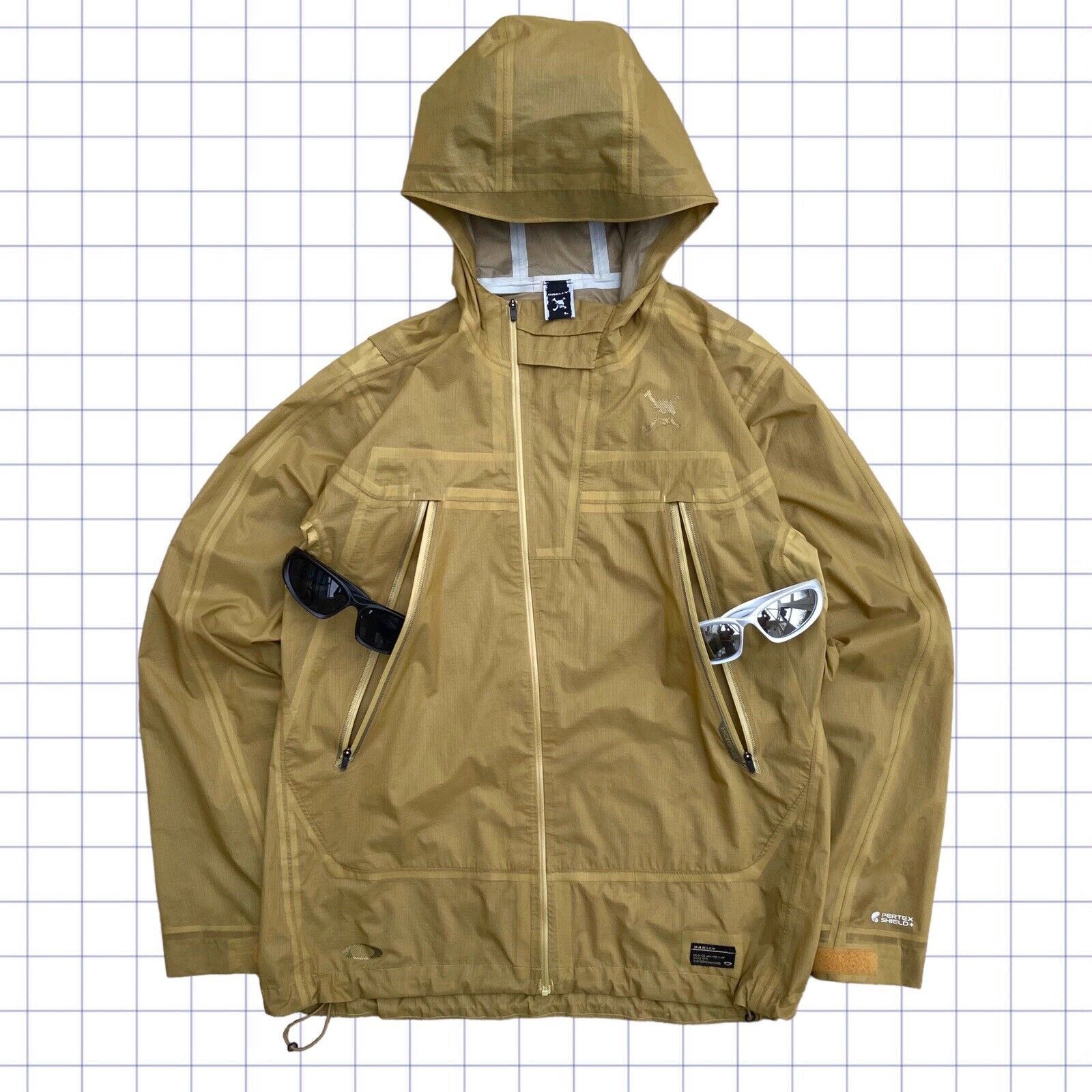 image of Oakley Early 2000S Tape Seemed Pack Lite Skull Jacket - S/m in Gold, Men's (Size Medium)