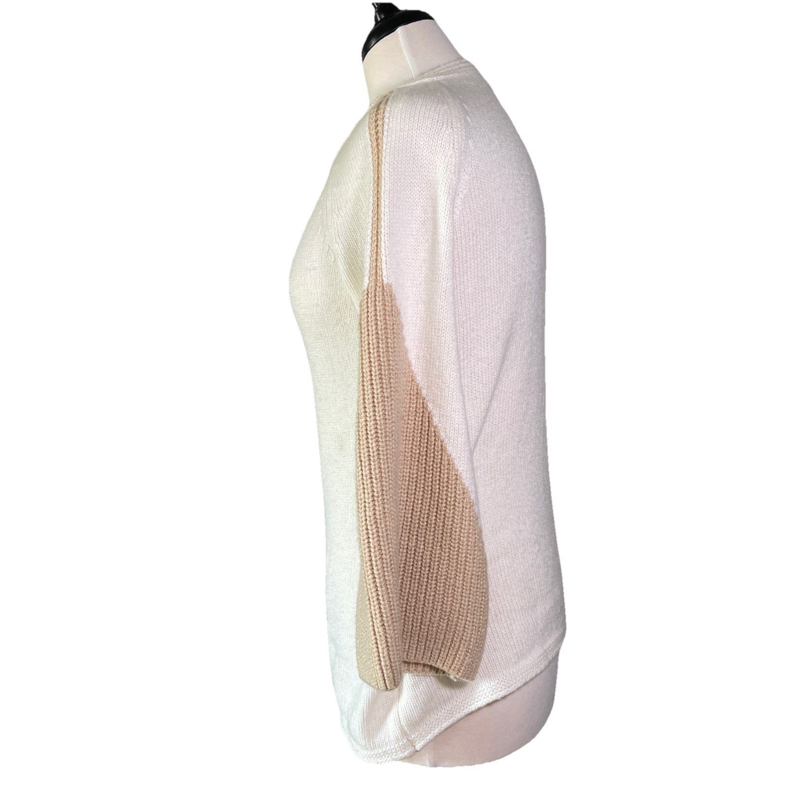 Chicos CHICO'S Pullover Tunic Sweater Women SM Ivory Cashmere Blend Size S / US 4 / IT 40 - 2 Thumbnail