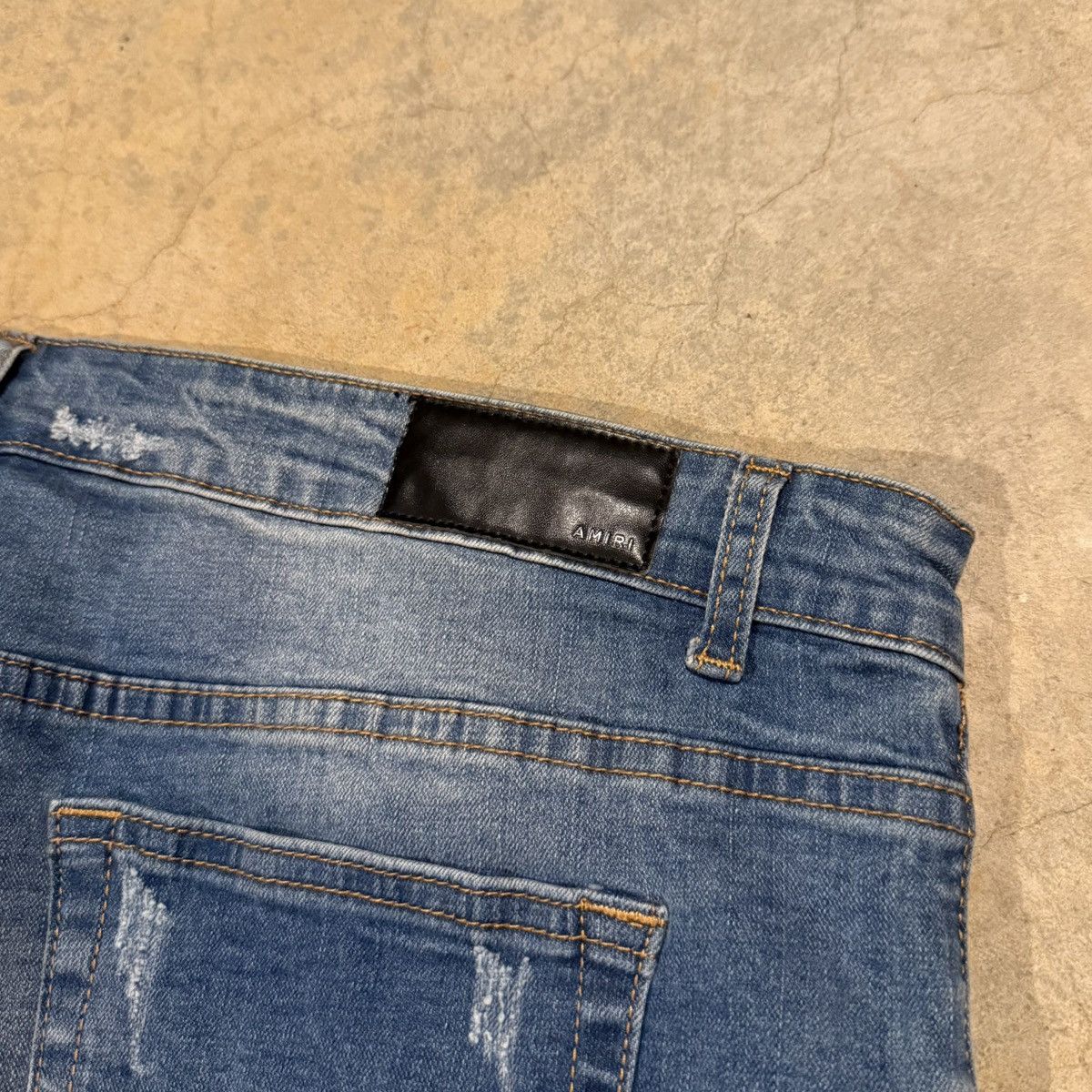 Amiri Amiri MX1 Thrasher Leather Biker Patch Faded Slim Jeans Size US 40 / EU 56 - 17 Thumbnail
