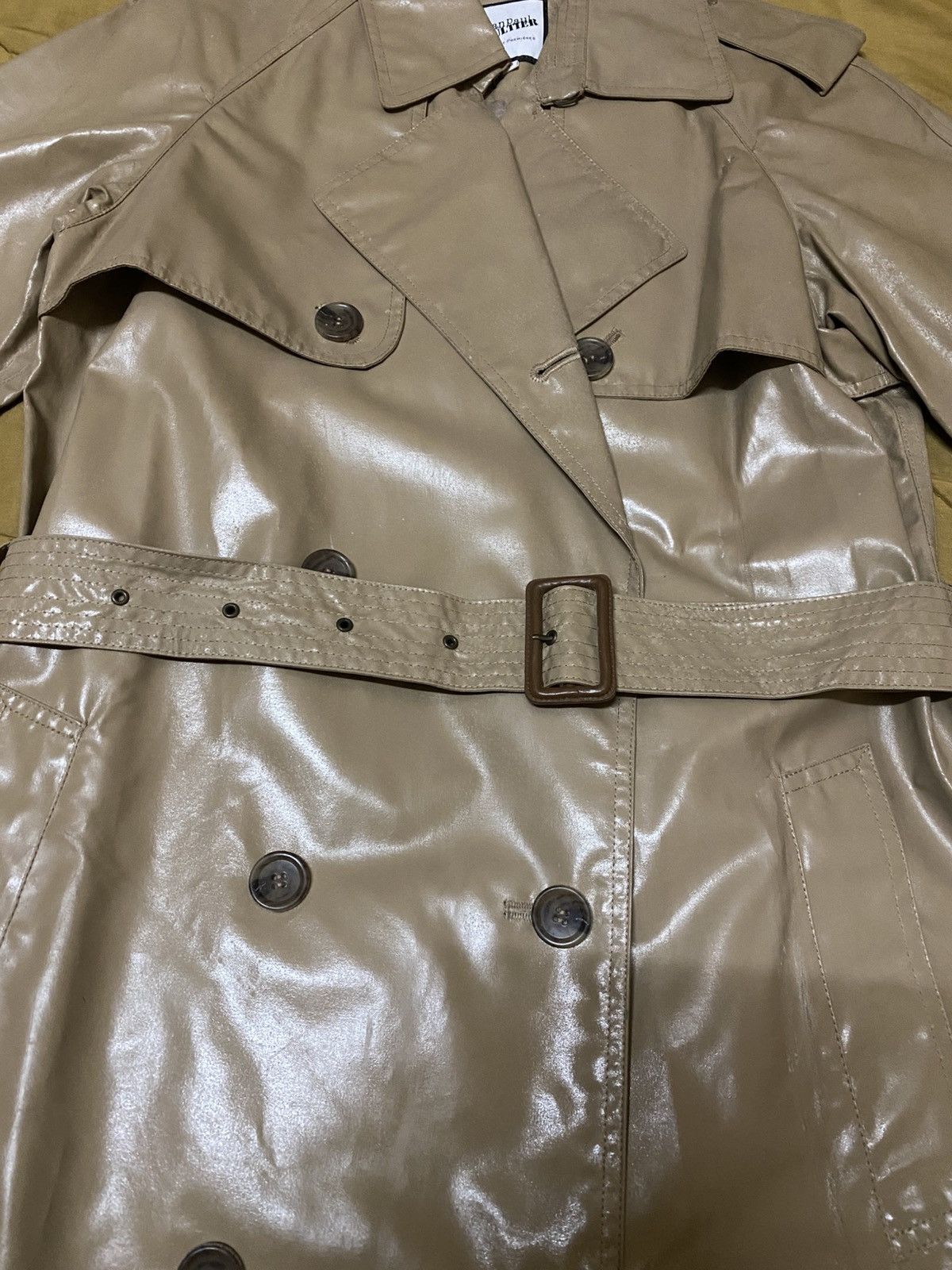 Jean Paul Gaultier Jean Paul Gaultier Double Breast Belted Glossy Trench Coat Size M / US 6-8 / IT 42-44 - 4 Thumbnail