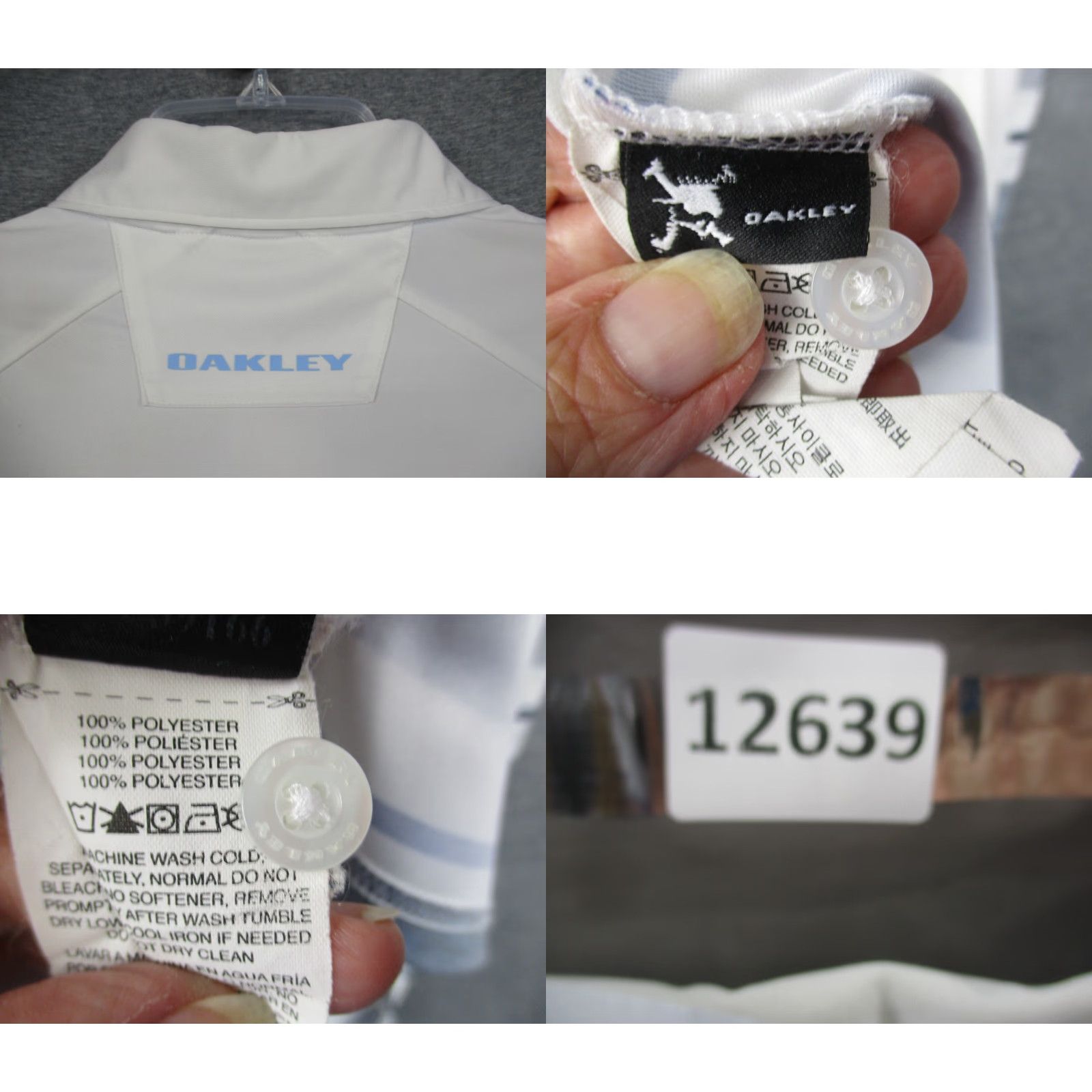 Oakley VINTAGE Oakley Hydrolix Sport Golf Polo Shirt Men's Small Gray White Stretch Size US S / EU 44-46 / 1 - 8 Thumbnail
