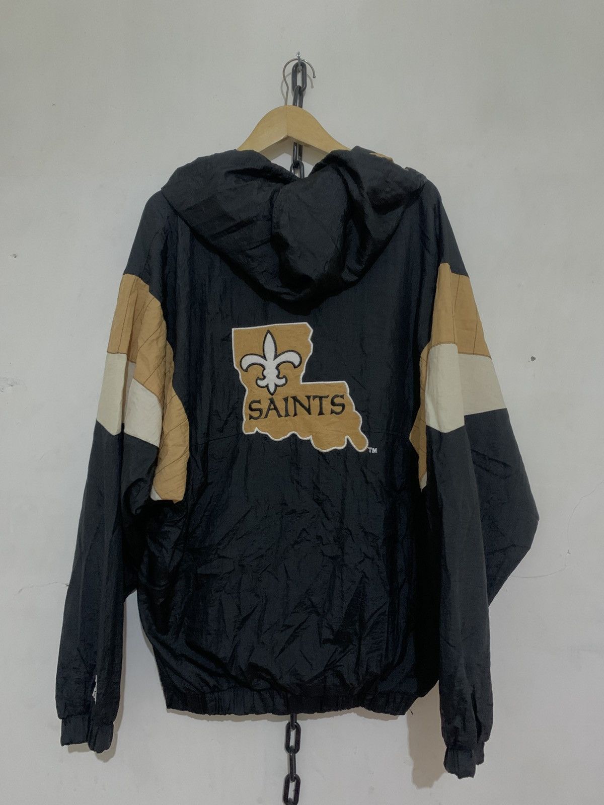 Starter Vintage 1990s New Orleans Saints Starter Pouch Jacket Large Size US XL / EU 56 / 4 - 9 Thumbnail