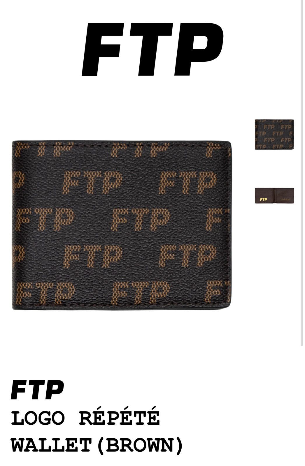 Fuck The Population FTP Damier LOGO RÉPÉTÉ WALLET (BROWN) Size ONE SIZE - 11 Thumbnail