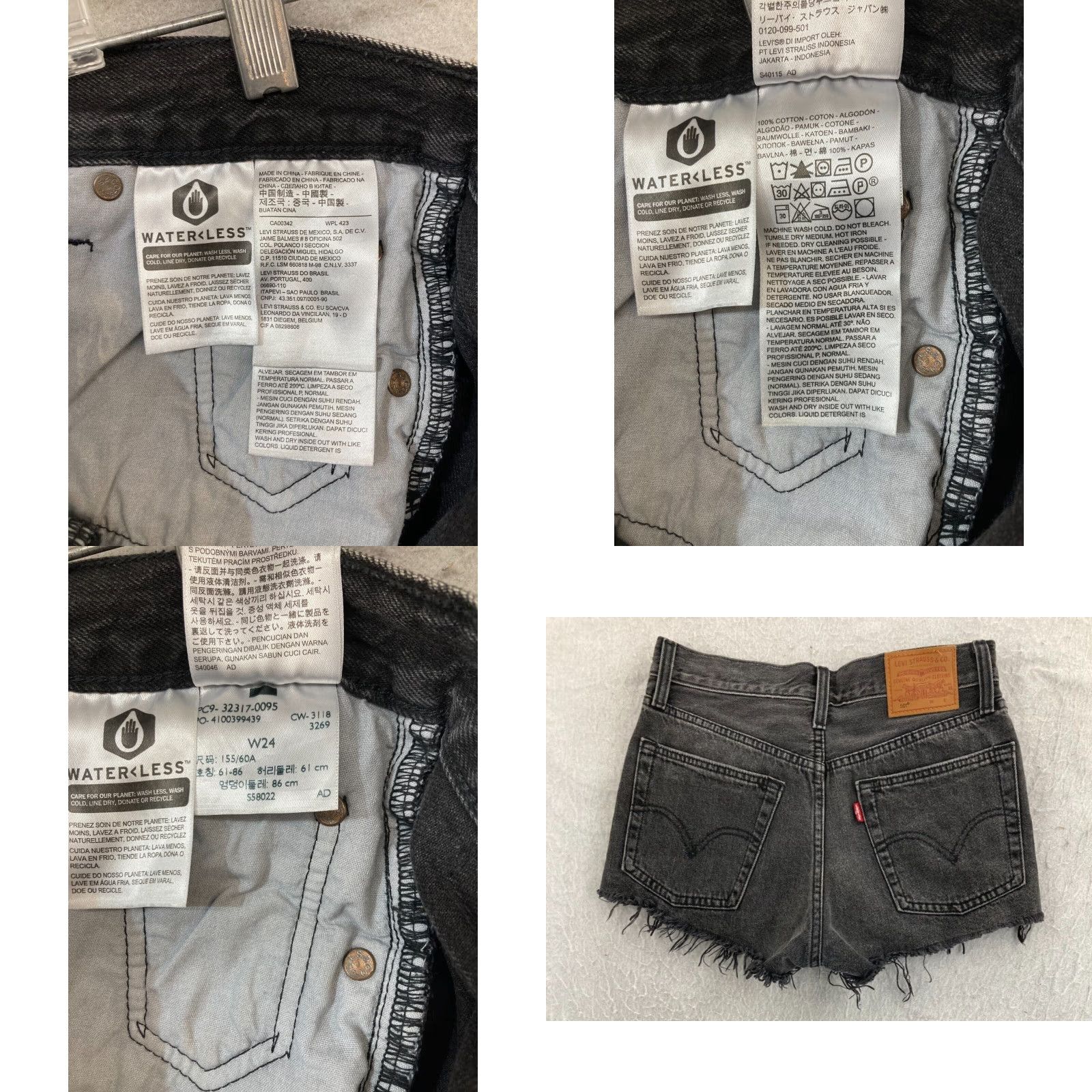 Levi's Levi's 501 Women's Cut-Off Shorts 28 Black High Rise Festival Size 28" / US 6 / IT 42 - 8 Thumbnail