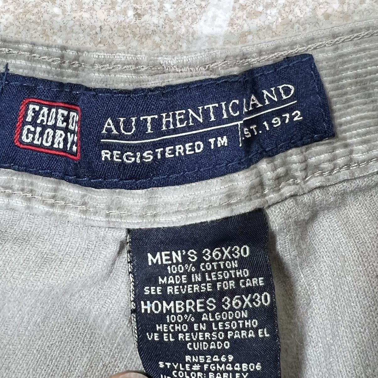 Faded Glory VintageY2K Corduroy Cargo Pants Grey Baggy Loose Relaxed Size US 36 / EU 52 - 6 Thumbnail