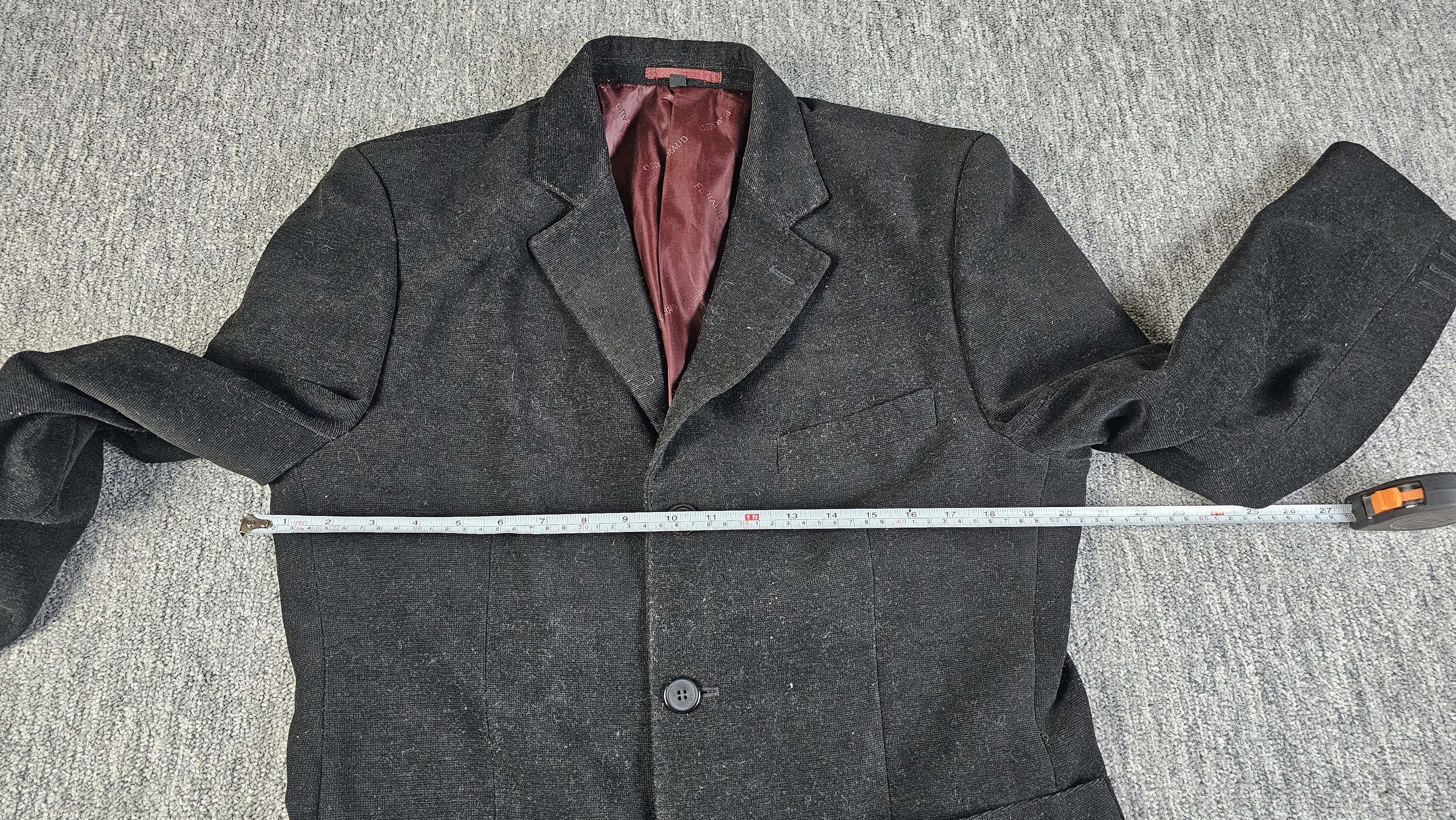 Louis Feraud Feraud Superior Corduroy Blazer Charcoal Sport Coat 42R 90s Size 42R - 11 Thumbnail