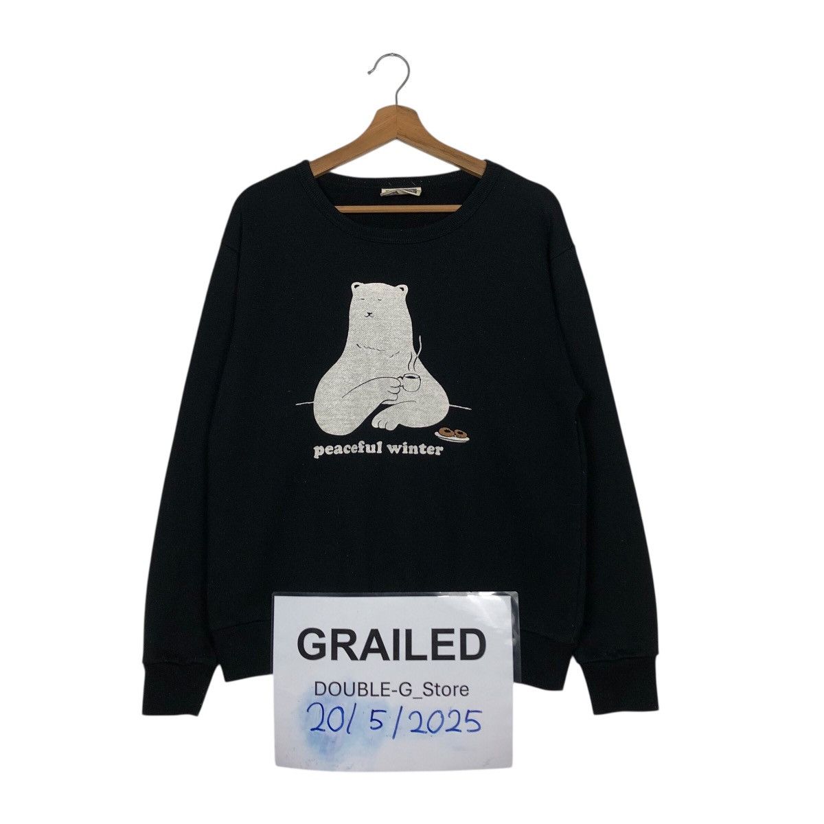 Japanese Brand Vintage Peaceful Puppet Bear Knit Crew – Peaceful Winter Size US M / EU 48-50 / 2 - 1 Thumbnail