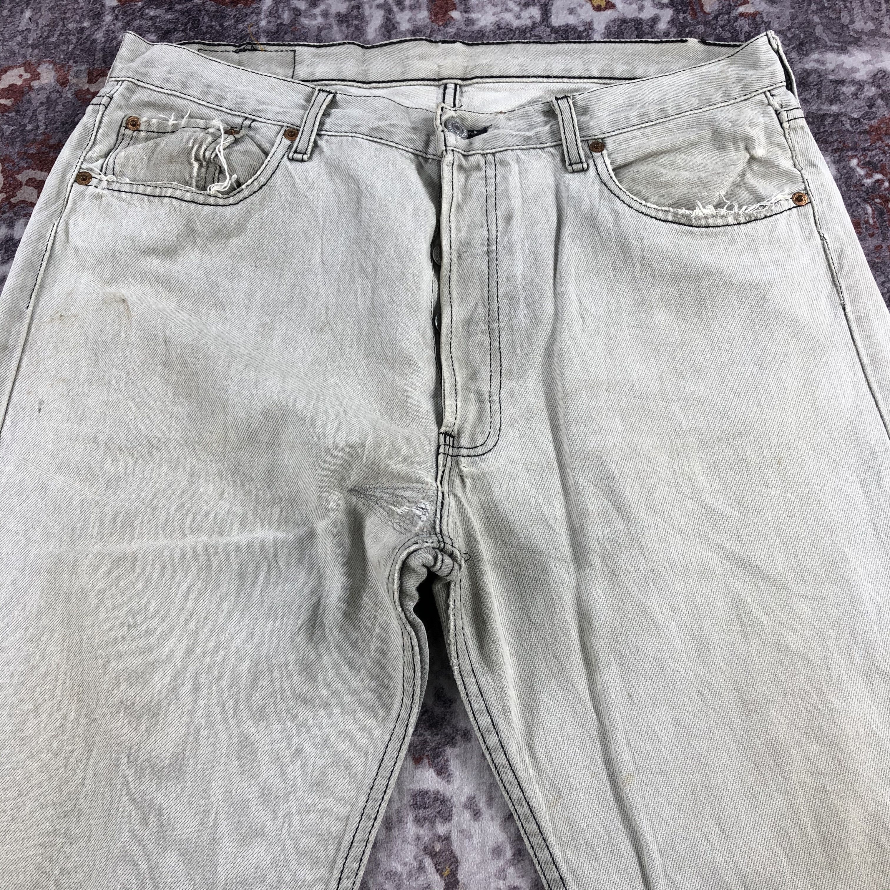 Levi's × Vintage 90s Vintage Ash Gray Levis 501 Jeans-JM2689 Size US 35 - 3 Thumbnail