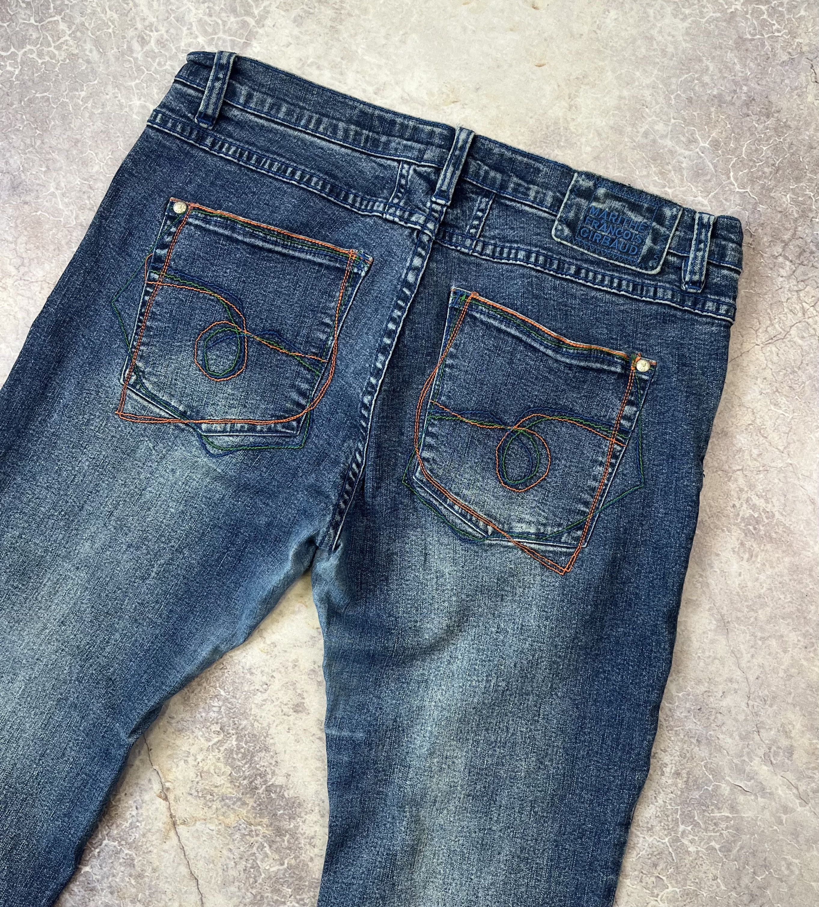 Jean Boot Cut Déstructuré Marithé Et François Girbaud – Bleu Taille 38 – Coupe Large | Jean Girbaud Vintage Boot Cut|pantalon Décontracté Large Femme