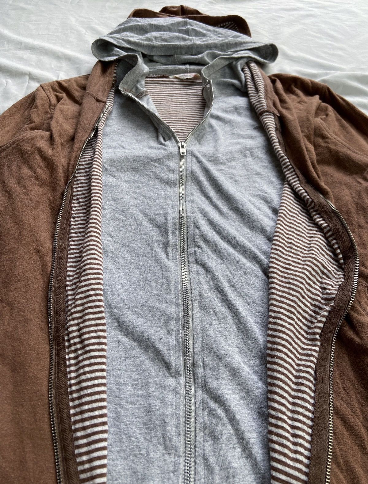 Japanese Brand JAPANESE DOUBLE LAYER ZIP HOODIE yohji yamamoto style Size US L / EU 52-54 / 3 - 4 Thumbnail