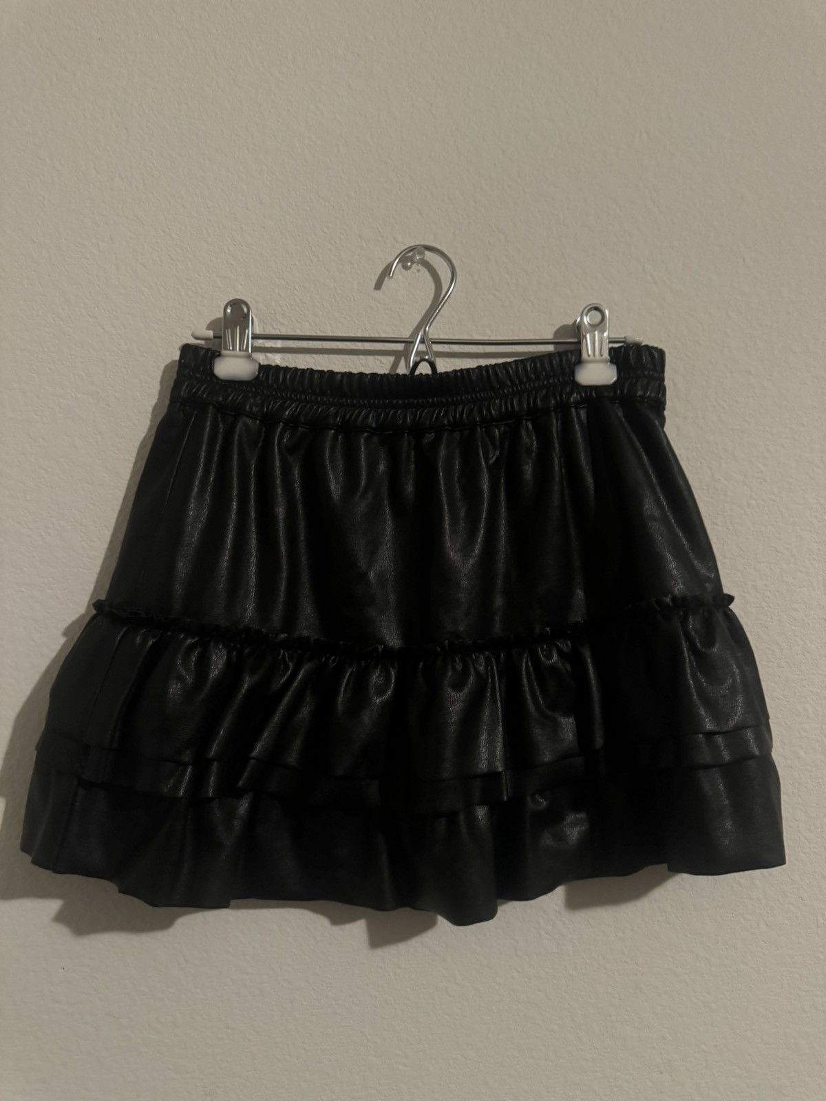Designer × Other × Vintage Black Leather Gothic Skirt Puffy Size Medium Women’s Vampire Size 30" / US 8 / IT 44 - 1 Thumbnail