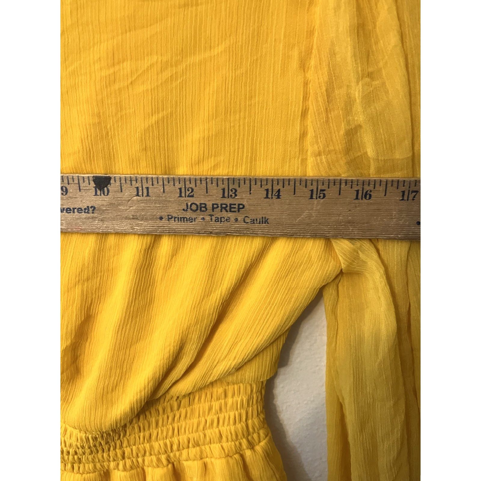 DKNY DKNY Yellow Blouse Satin V-Neck Long Sleeve Balloon Sleeve Wrap Peplum 12 Party Glam Women Sh Women’s Regular Size 12 Yellow Blouse Size XL / US 12-14 / IT 48-50 - 5 Thumbnail