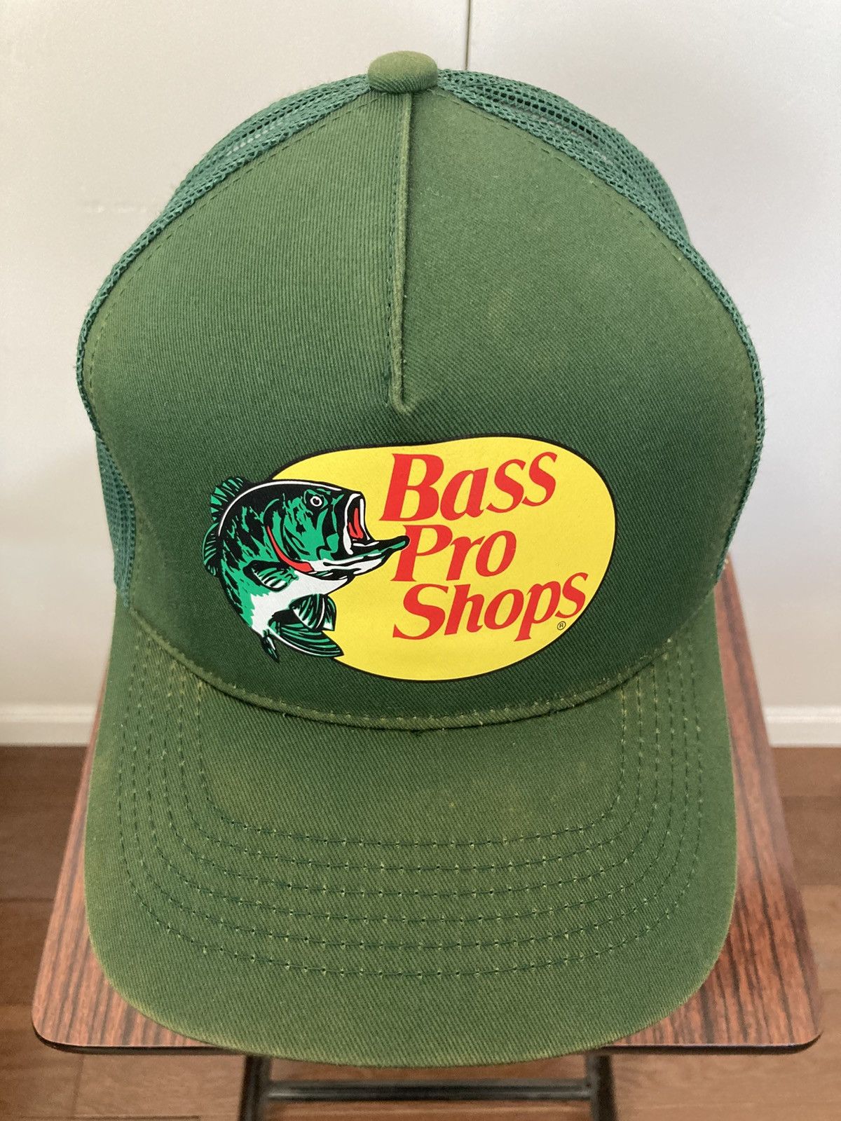 Bass Pro Shops × Vintage BASS PRO SHOPS SNAPBACK HAT CAP TRUCKER MESH GREEN FISHING Size ONE SIZE - 5 Thumbnail