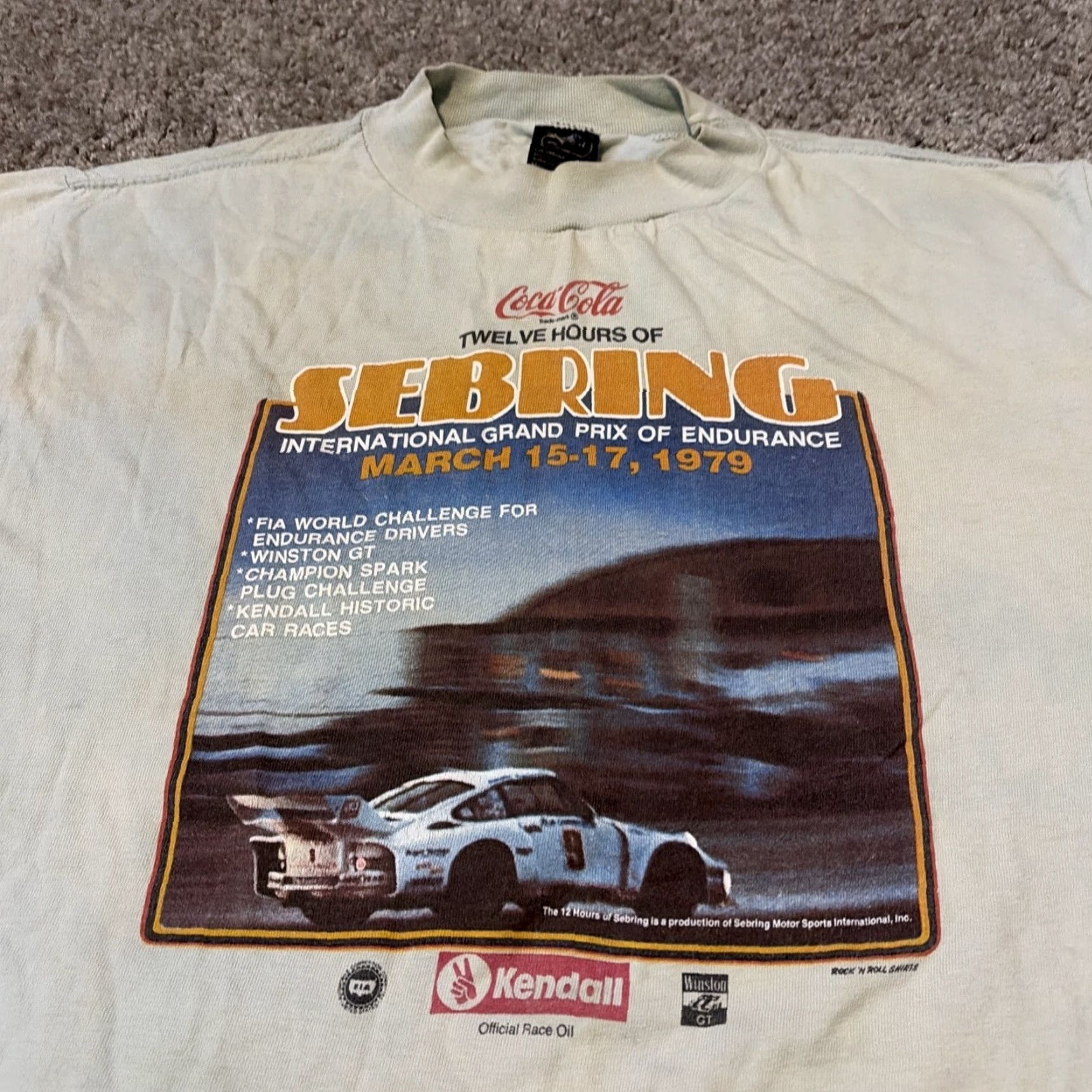Vintage VINTAGE 1979 Sebring Grand Prix Coca-Cola Racing Race T-Shirt Large Blue Unisex Adults L Mens Womens Size US L / EU 52-54 / 3 - 3 Thumbnail