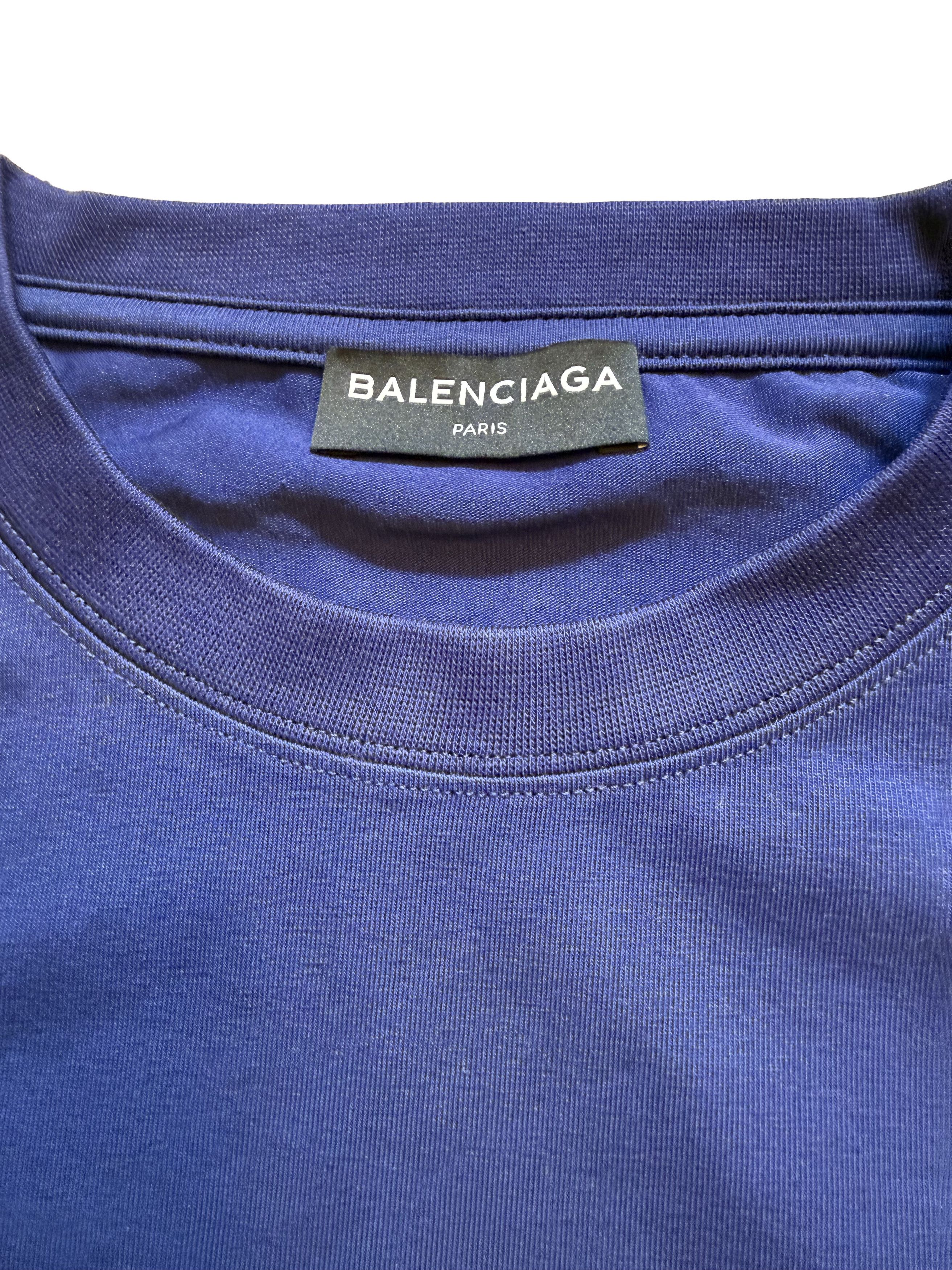 Balenciaga 2017 campaign logo t-shirt blue oversized Bernie TEE Size US XL / EU 56 / 4 - 3 Thumbnail