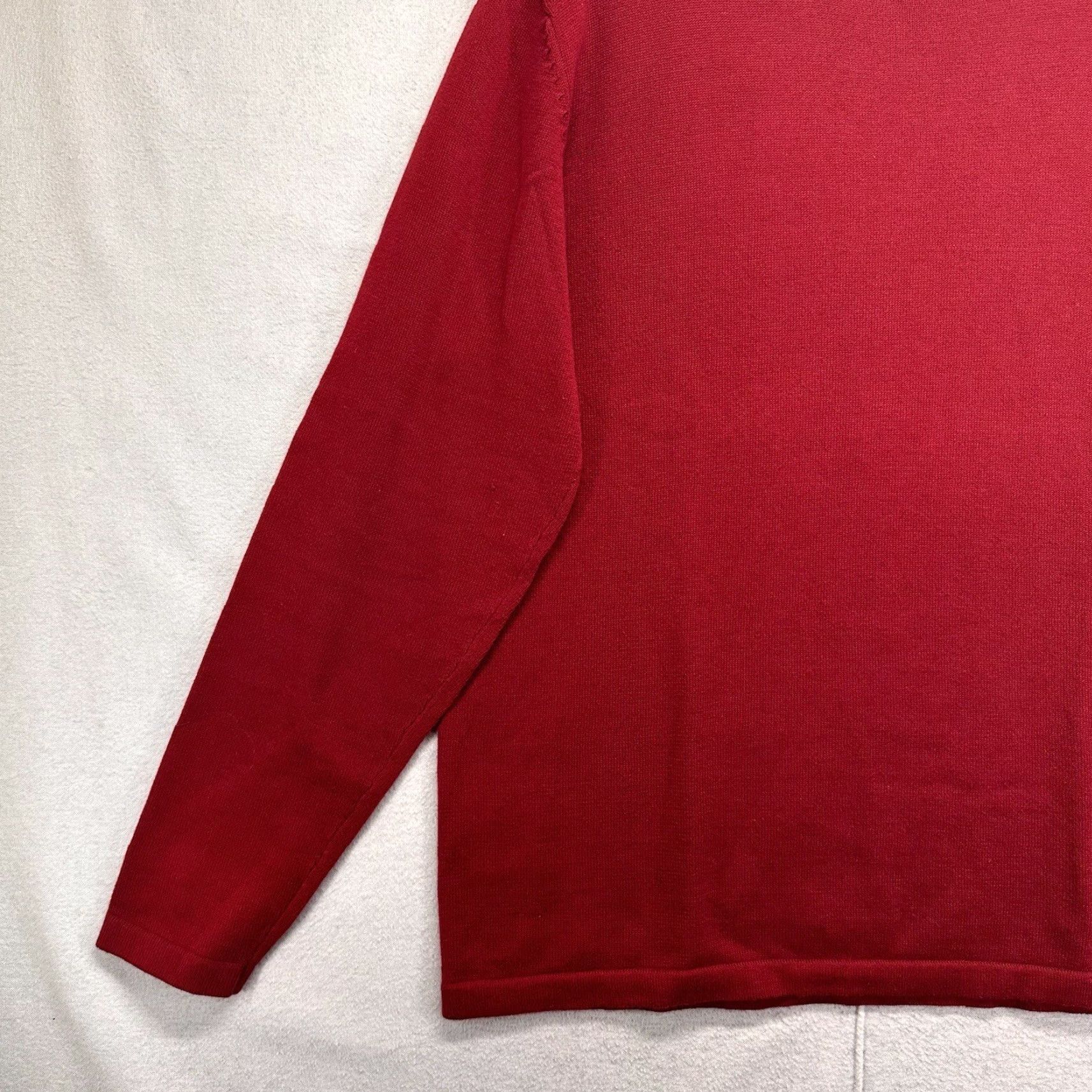 Vintage VINTAGE Casual Corner Annex Sweater Women’s Medium Red Knit 100% Cotton Mock Neck Pullover 80s 90s Womens Size M / US 6-8 / IT 42-44 - 3 Thumbnail