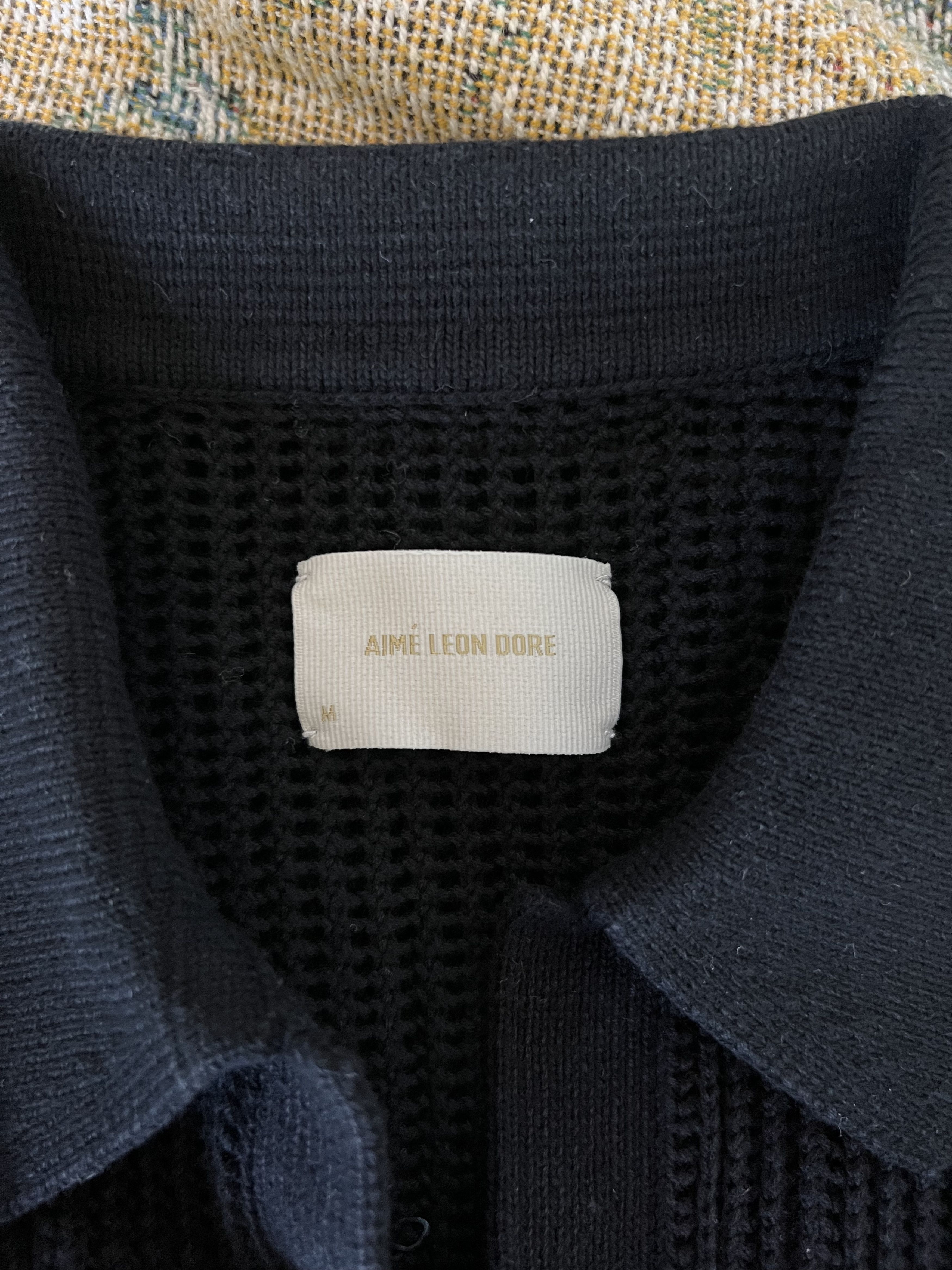 Aime Leon Dore Aime Leon Dore Mesh Knit Polo in Black Size US M / EU 48-50 / 2 - 7 Thumbnail