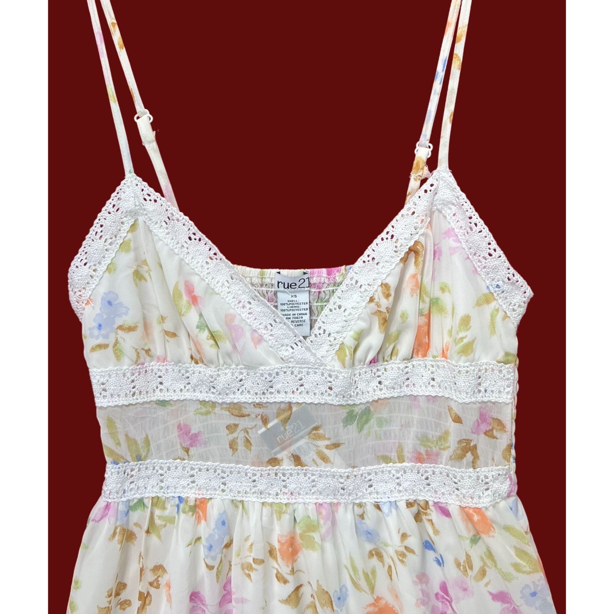 rue21 Rue 21 - Women's Summer Sleeveless High Low Hem Ruffle Flora Size XS / US 0-2 / IT 36-38 - 13 Thumbnail