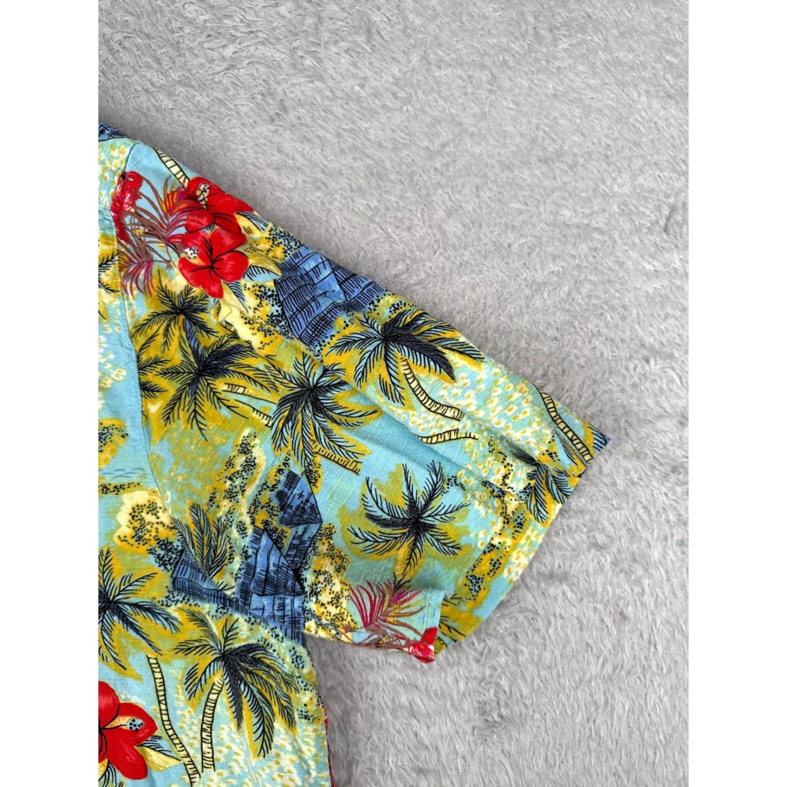 George George Shirt Adult 2XL Blue Floral Hawaiian Button-Up Short Sleeve Mens Casual Party/Cocktail Travel Flower Size US XXL / EU 58 / 5 - 2 Thumbnail