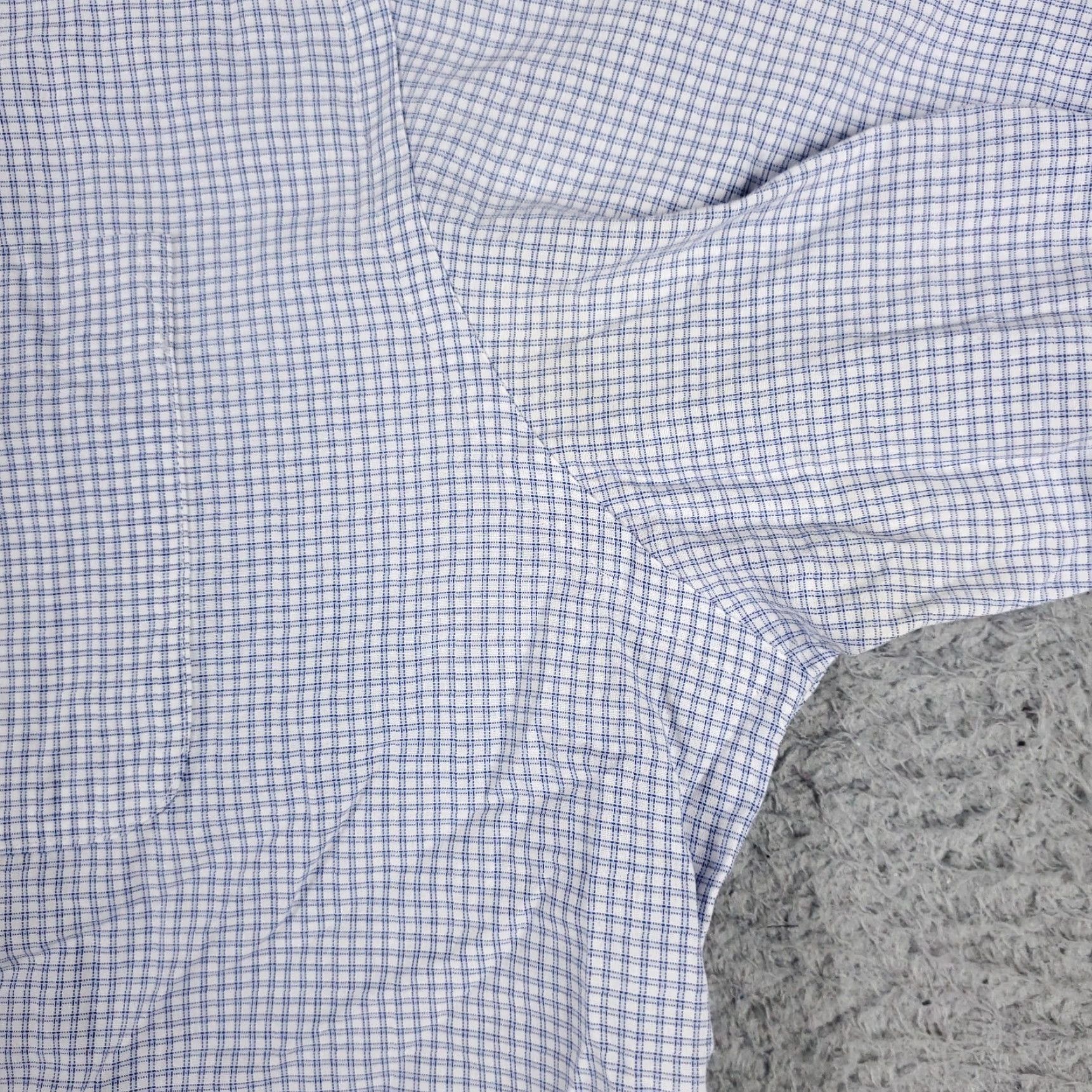 Nautica Nautica Dress Shirt Mens 17 Blue Check Long Sleeve Button Up Collared 100% Cotton Adults Regular Navy Size 46R - 4 Thumbnail