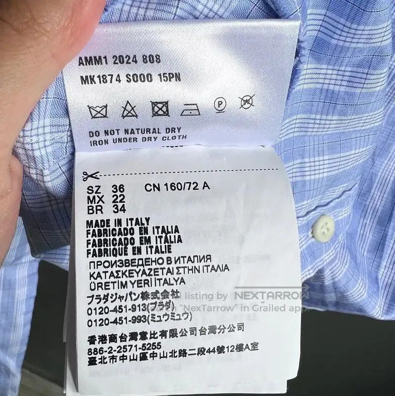 Miu Miu Miu Miu Light Blue Cotton Shirt for Women . Size M / US 6-8 / IT 42-44 - 5 Thumbnail