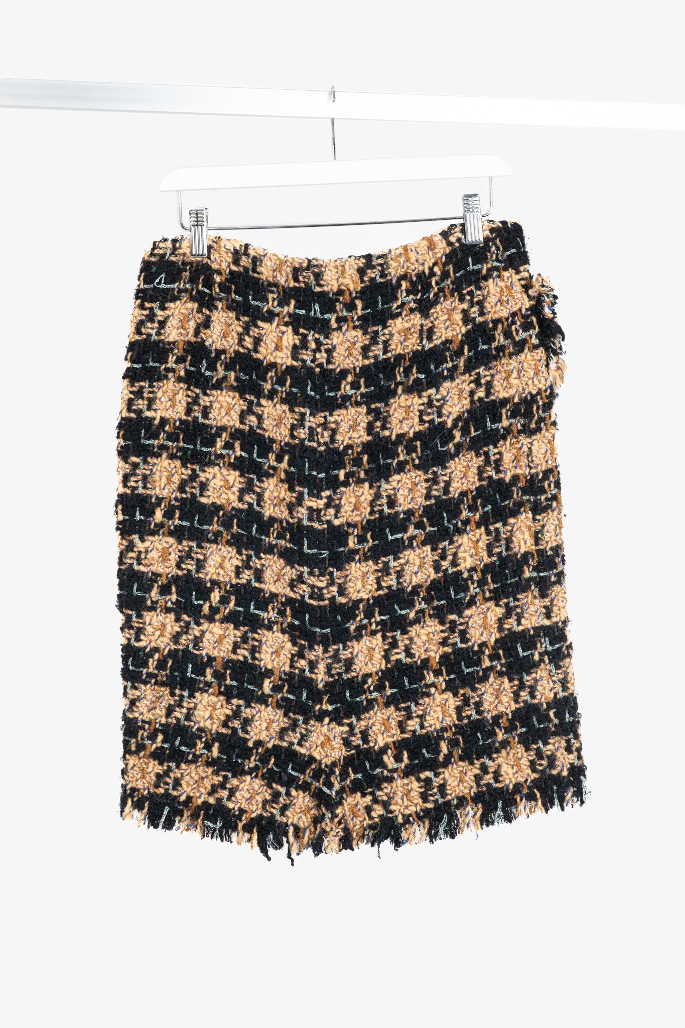 Junya Watanabe Junya Watanabe Comme des Garcons Check-Tweed Pencil Skirt Size 30" / US 8 / IT 44 - 2 Thumbnail