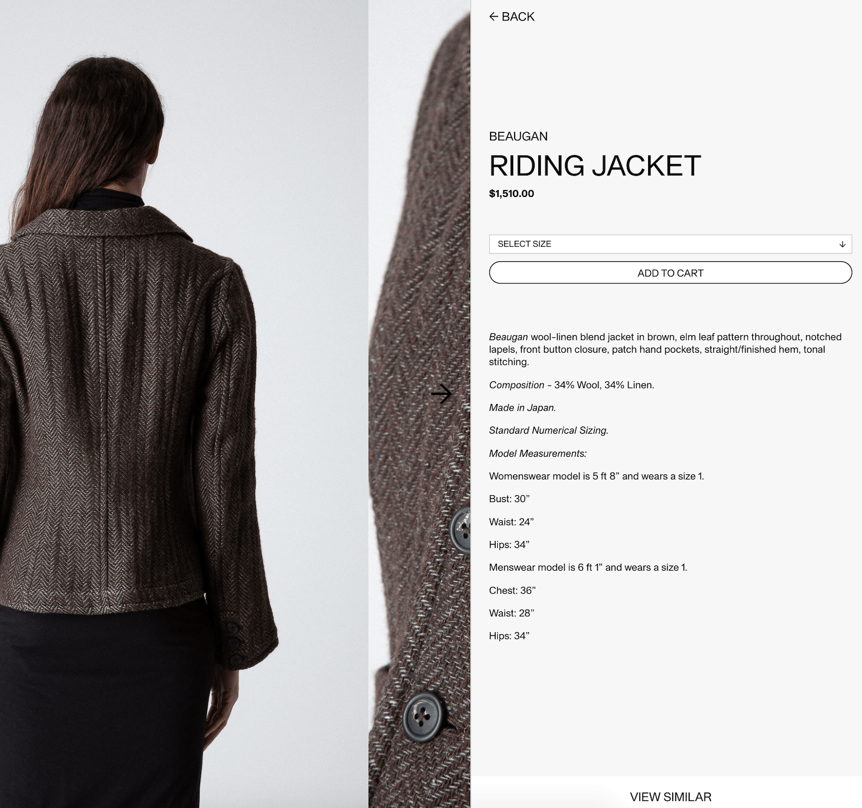Beaugan $1510 NWT BEAUGAN RIDING JACKET Size XS / US 0-2 / IT 36-38 - 5 Thumbnail