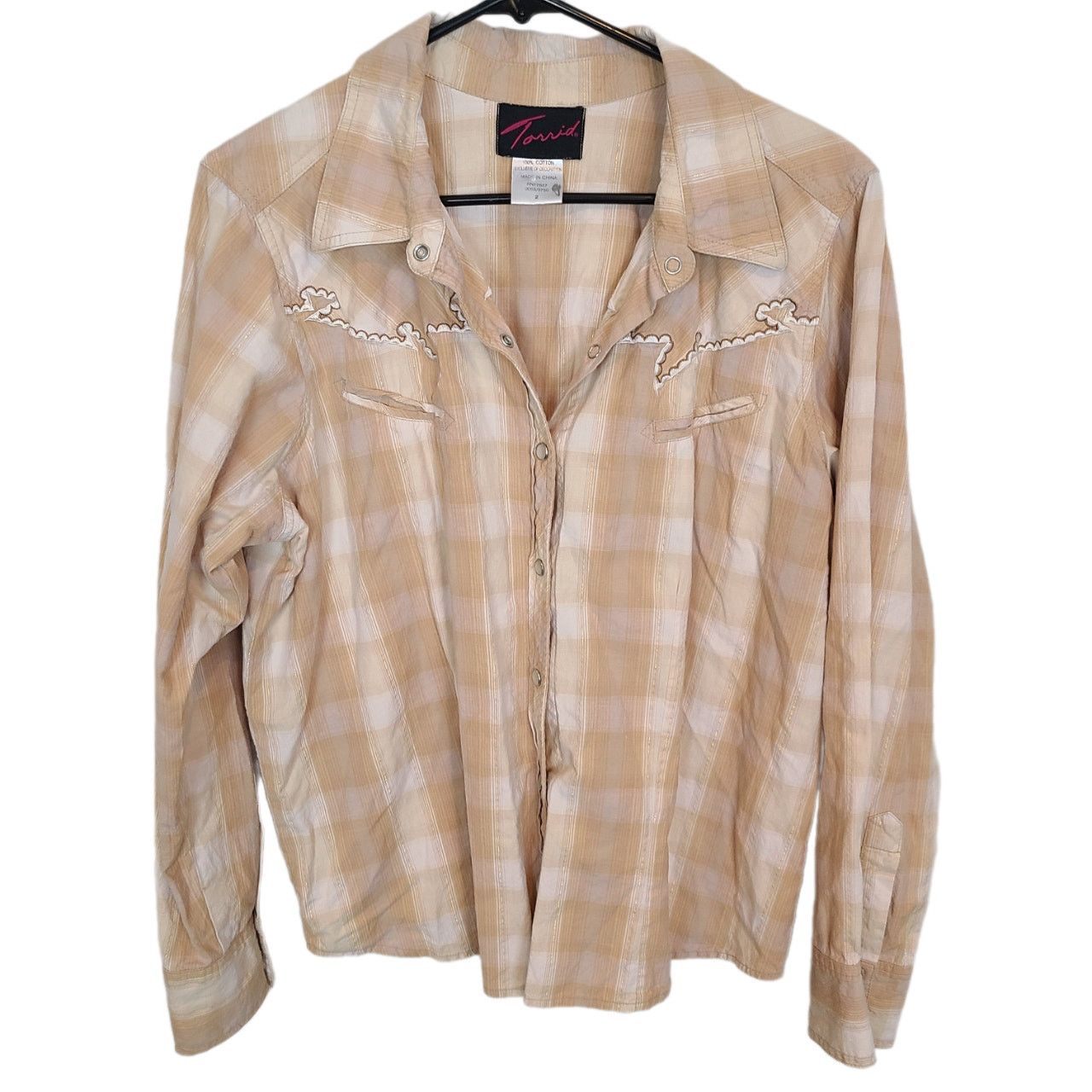 Corridor Torrid Top 2X Plaid Western Shirt Pearl Snap Country Cowgirl Size XXL / US 16-18 / IT 52-54 - 1 Thumbnail