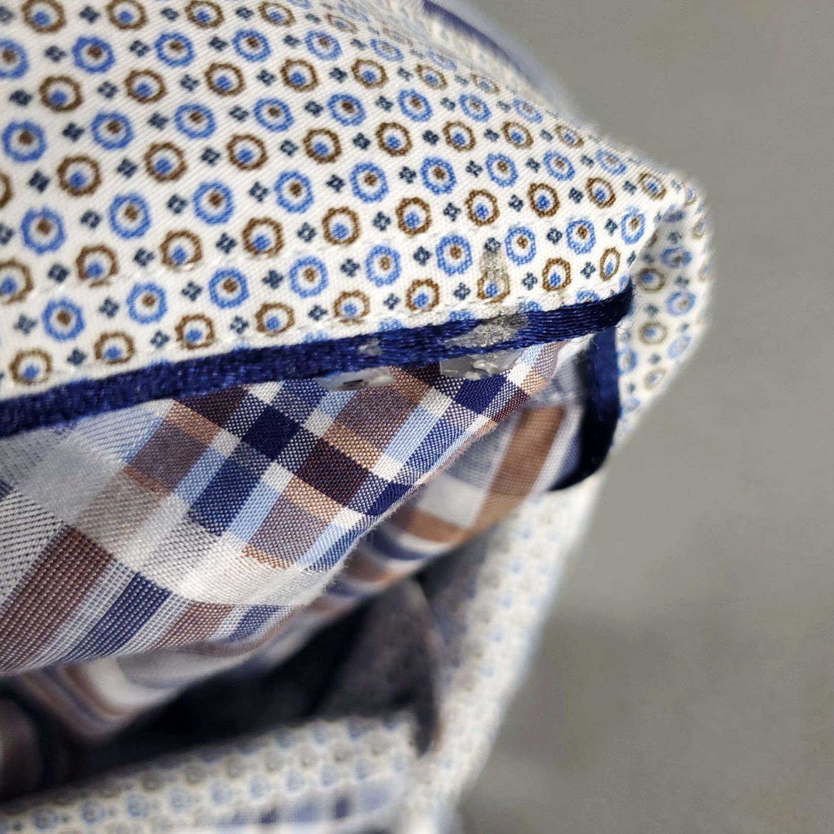 BUGATCHI Bugatchi Uomo Shirt Mens Large Blue Plaid Button-Up Long Sleeve Regular Fit Size US L / EU 52-54 / 3 - 8 Thumbnail