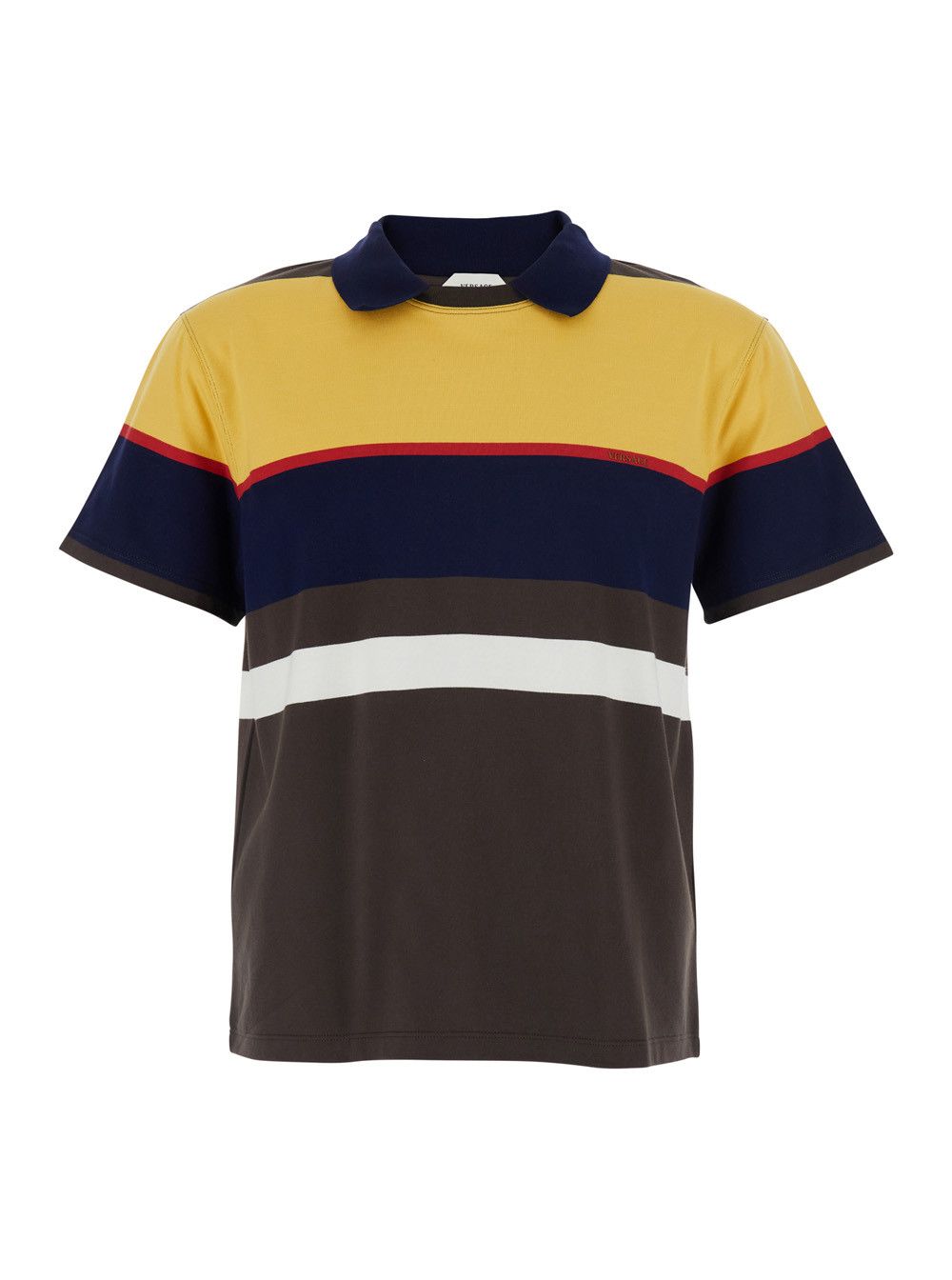 Versace Multicolor 'STRIPS' T-Shirt with Colorful Details for Men Size US XL / EU 56 / 4 - 1 Thumbnail