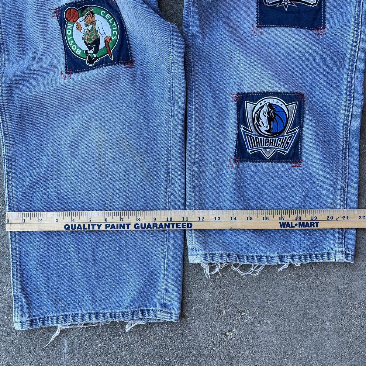 NBA × Vintage Vintage Late 90’s Y2K UNK x NBA Distressed Jeans Sz 40 Size US 40 / EU 56 - 3 Thumbnail