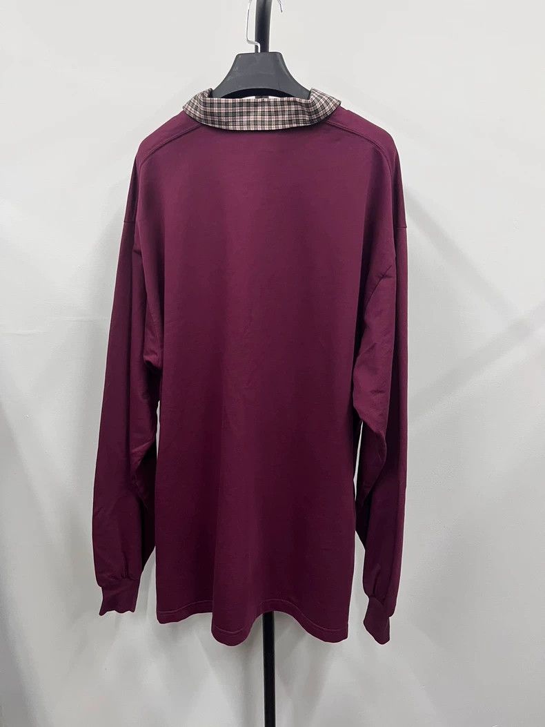 Balenciaga Balenciaga 25ss Burgundy Plaid Neck Polo Shirt 2505-Nextar Size US S / EU 44-46 / 1 - 2 Thumbnail