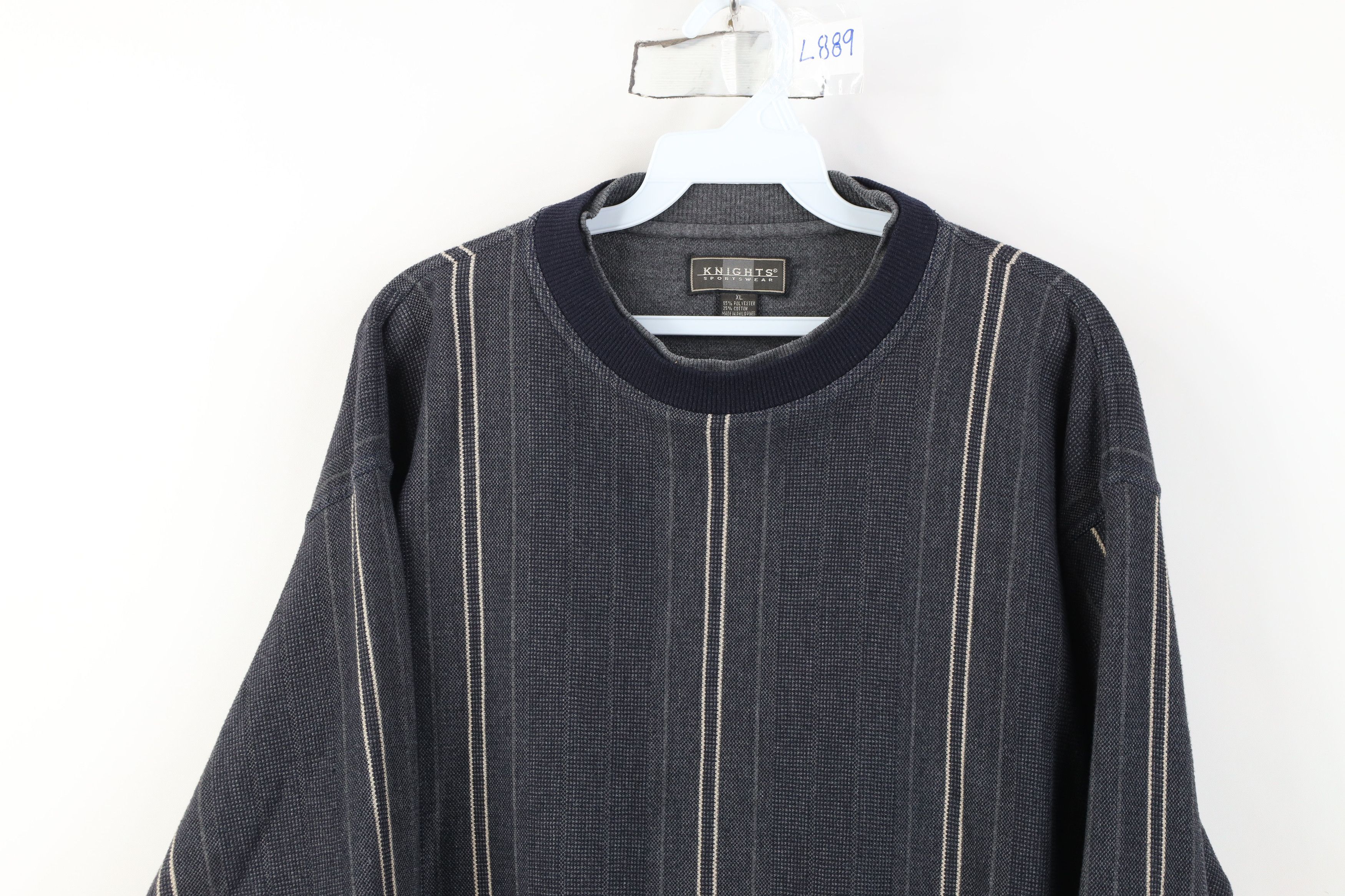 Vintage Vintage 90s Streetwear Thermal Knit Crewneck Sweatshirt Size US XL / EU 56 / 4 - 2 Thumbnail