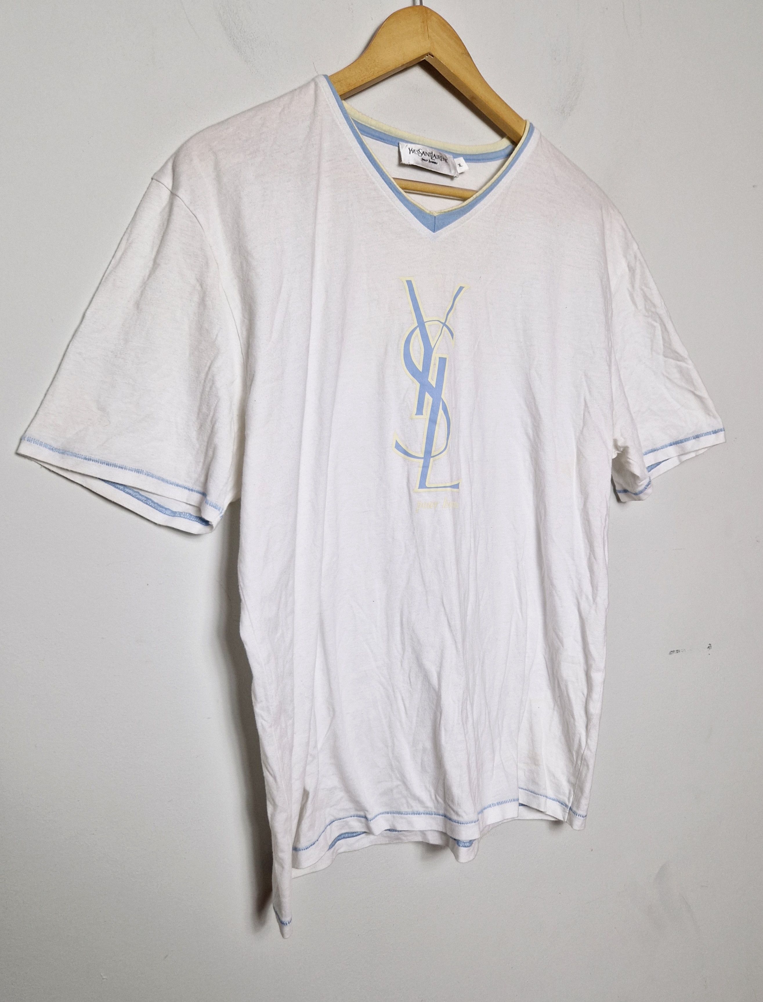 Yves Saint Laurent Yves Saint Laurent logo tee Size US XL / EU 56 / 4 - 2 Thumbnail