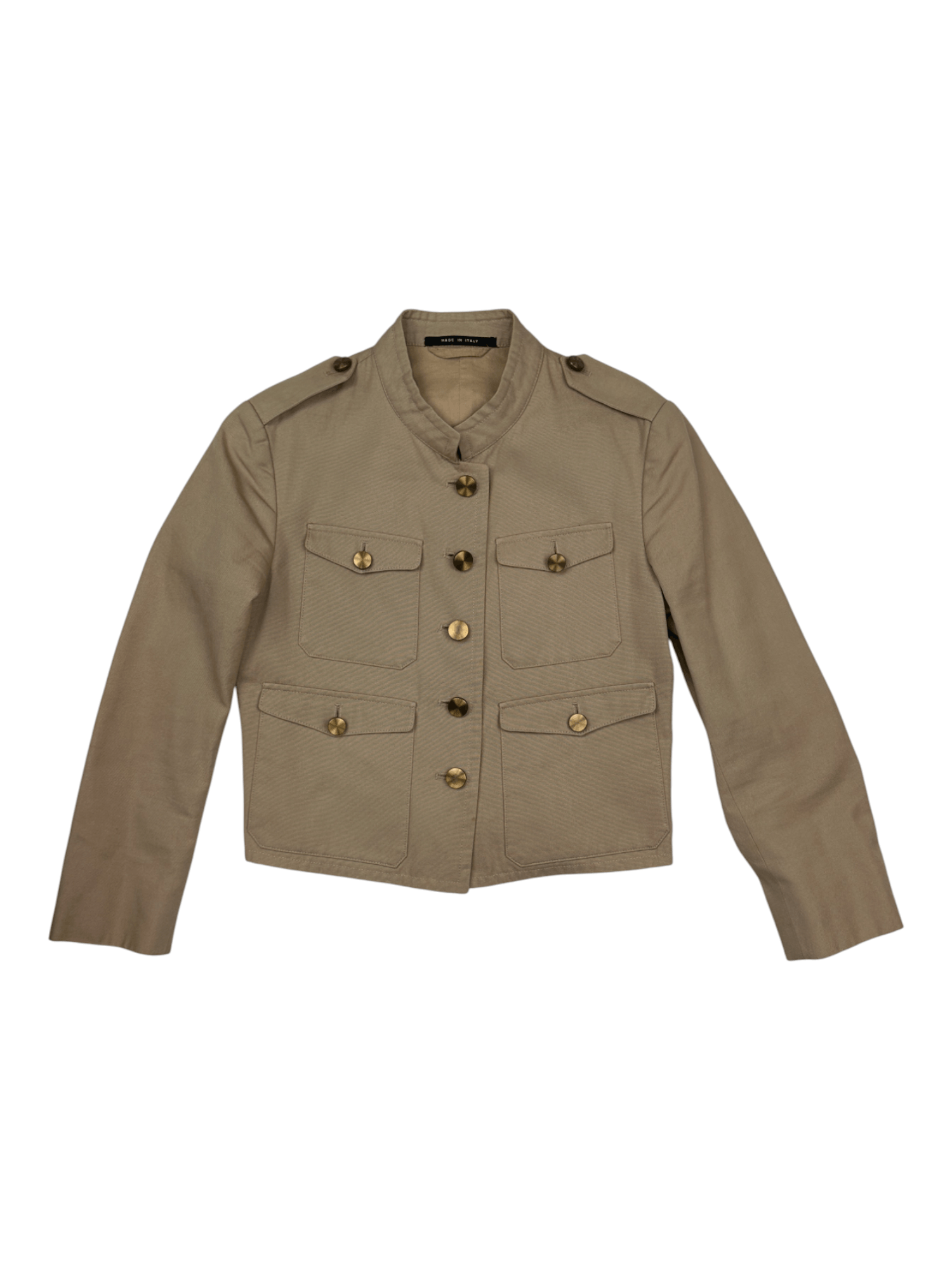 Gucci Gucci Beige Military Style Short Crop Jacket Size XS / US 0-2 / IT 36-38 - 1 Thumbnail