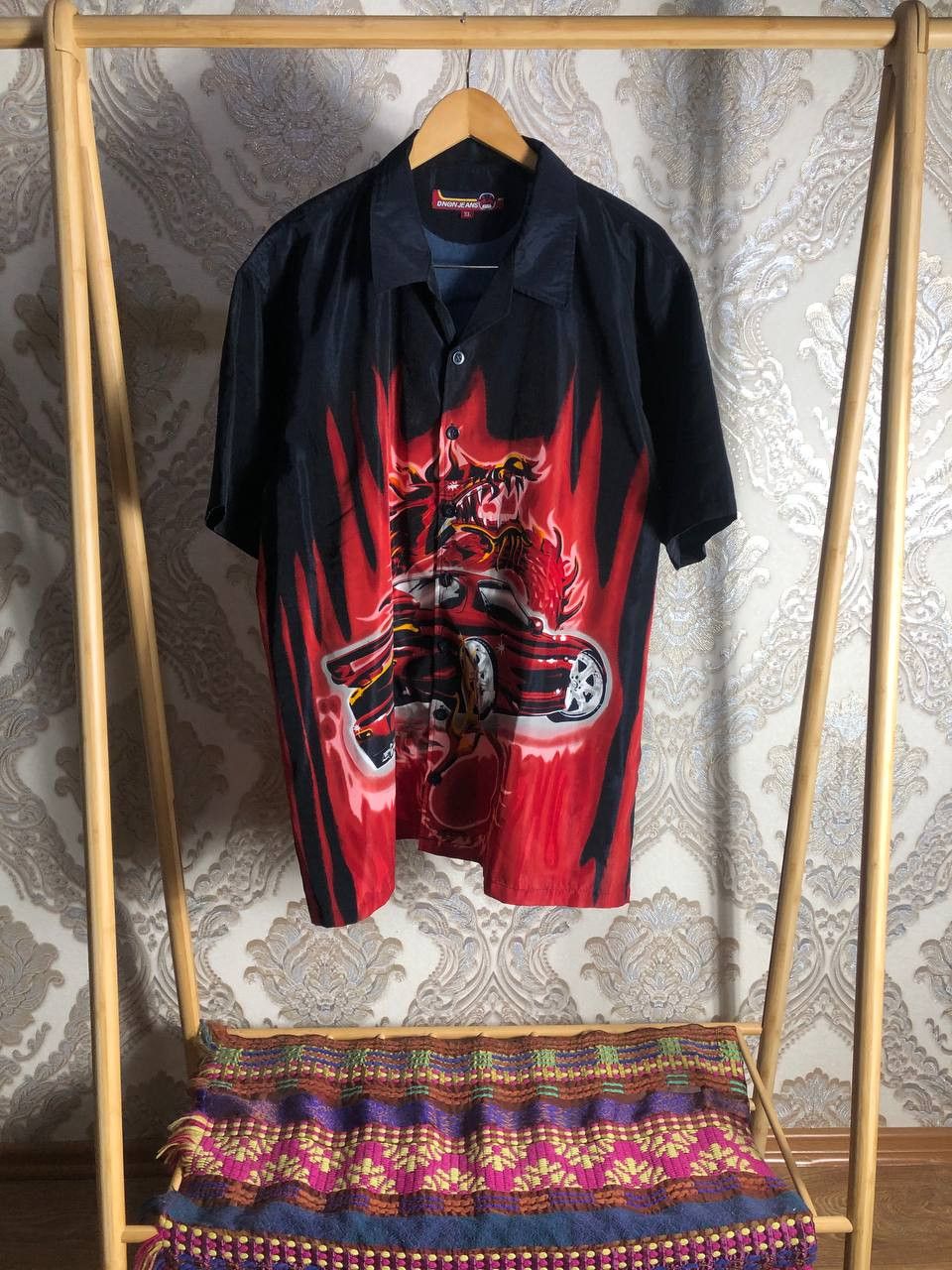 Japanese Brand Vintage Dnon Jeans Car Dragons Hawaii Retro Shirt Y2K 90s Size US XL / EU 56 / 4 - 1 Thumbnail