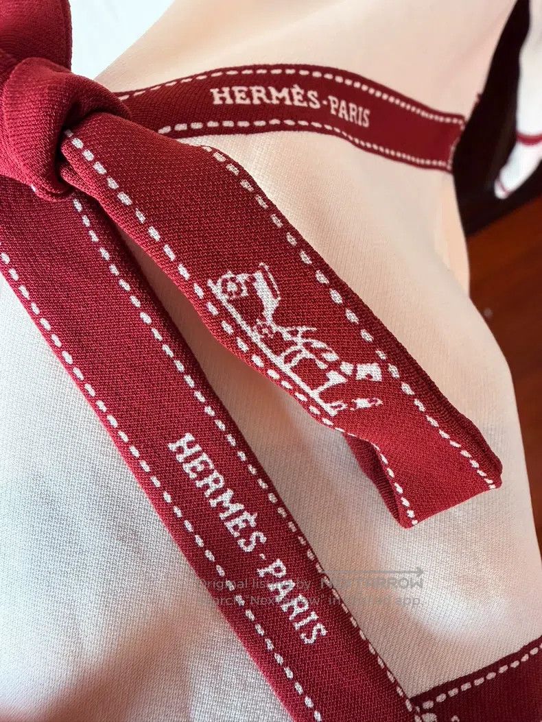 Hermes Hermes Silk Long Sleeve Top, 100% Silk Size XXS / US 00 / IT 34 - 3 Thumbnail