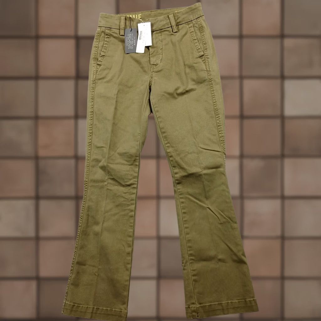 J.Crew J. Crew Sammie Chino Pants Crop Slim Kick Flare Green Womens 23 NWT Moss Size 40" / US 18 - 1 Thumbnail